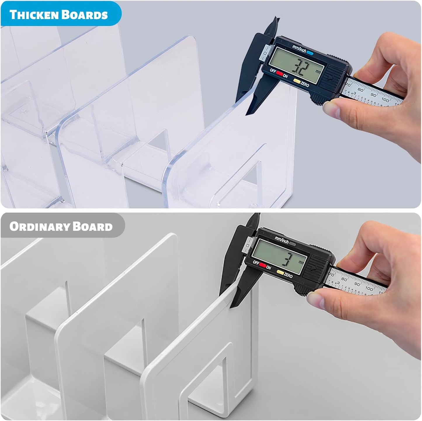 SAYEEC Acrylic File Sorter, Clear File Holder Acrylic Desk Organizer, Sturdy Desktop Files Organizer Files Folder Holder Rack for Envelopes Mail Letter Paper Notebook Electronics (2)