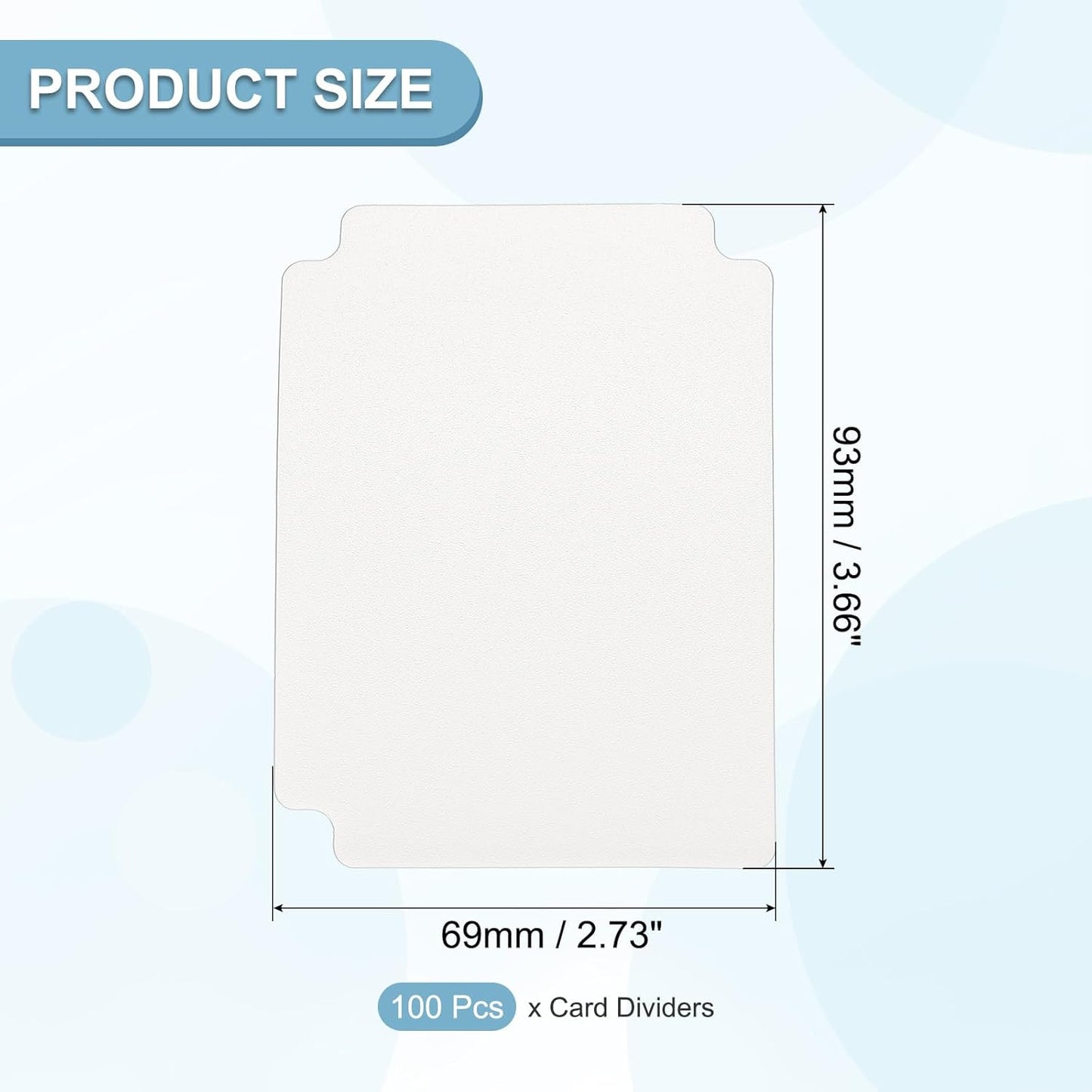 PATIKIL Trading Card Dividers, 100 Pcs Index Card Football Card Sorter Storage Boxes Organizer Tray Accessories for Sports Game Baseball Card, White