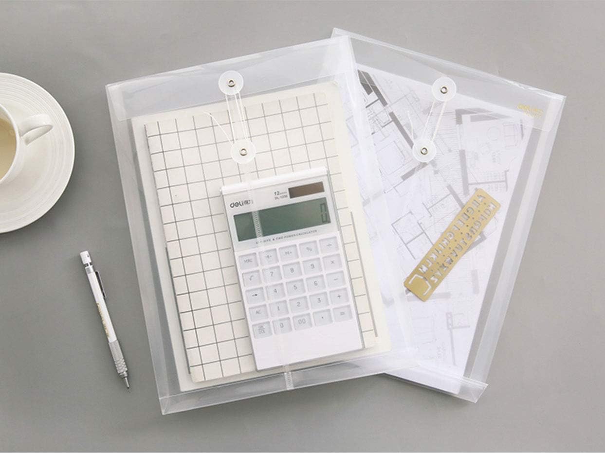 Letter Size Clear Poly Envelopes with String Closure Top Opening Folder Pack of 40 Bottom with Expanding Gusset