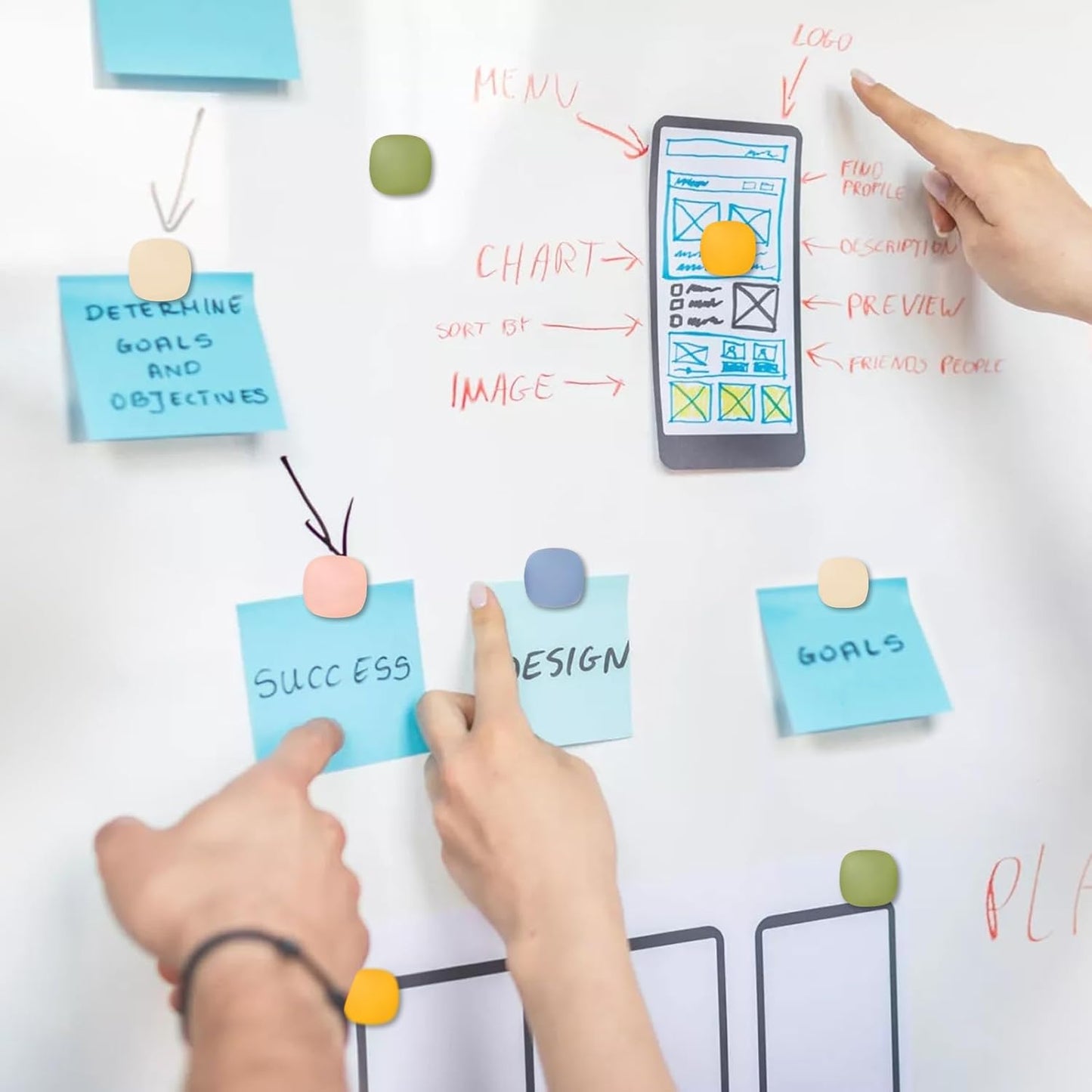 Qualsen Fridge Magnets, Colorful Decorative Cute Refrigerator Magnets for Whiteboard, Locker, Kitchen, Office, Classroom(20 Pcs)