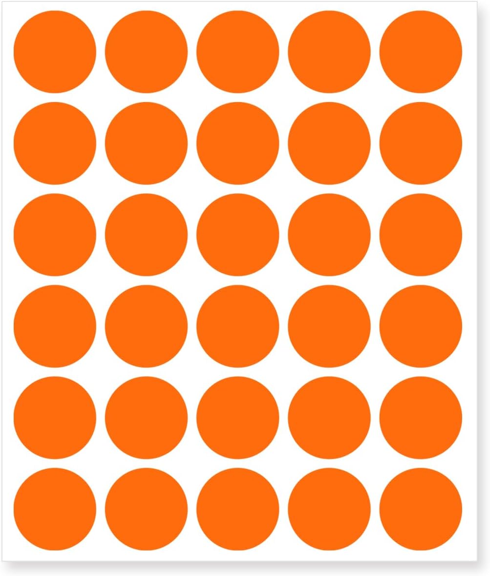 0.75 Inch Removable Color Code Dot Sticker Round Labels,Garage Sale Stickers Price Tags Label Blank Yard Sale Circle Dot Stickers(1050 Pack,Orange)