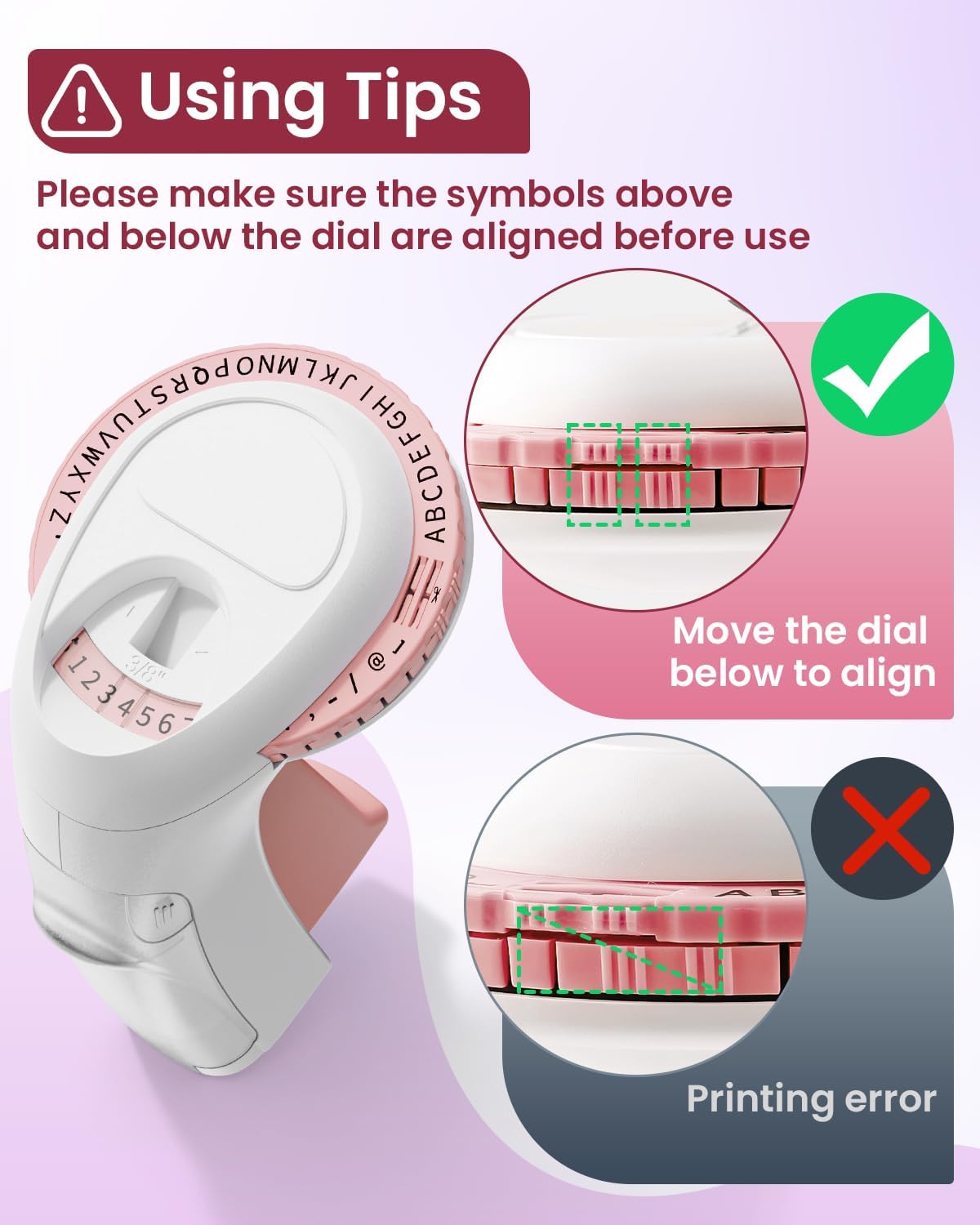 Label KINGDOM Pink Embossing Label Maker, Omega S Labeler with 10 Roll Embossing Label Tape, Vintage Handheld Embossed Label Printer for School Office Home Organization