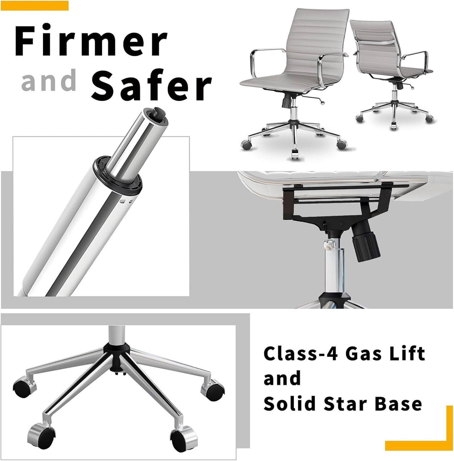 Chair, Desk Computer Chair ,with Armrests ,Ergonomic Office Chair for Home and Office, 17.32 x 22.83 x 35.43 inches, Multiple Colors (Grey)