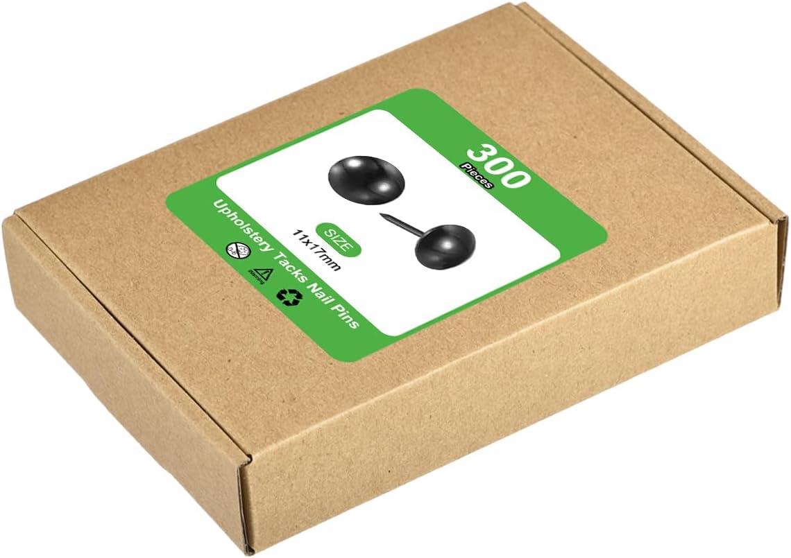 uxcell Upholstery Tacks Nail Pins Furniture, 1000Pcs 11x17mm Thumb Tack Pins Assortment Kit Carbon Steel for Home Sofa DIY Decorative Nail Heads Nails, Black