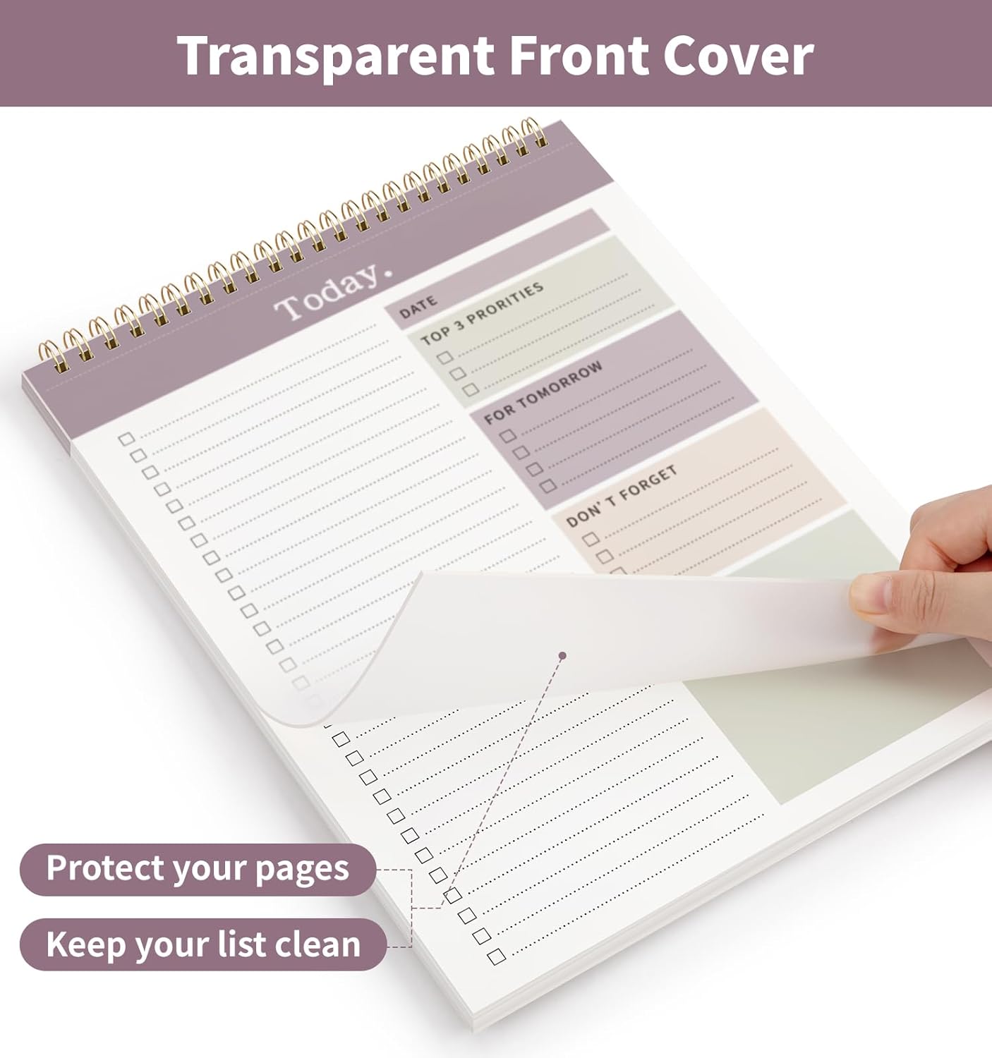 To Do List Notepad, 52 Undated Sheets (8.5"×11")Duplex-printed Daily Planner For Work Home School Office Desk Accessories Supplies & Goal Setting Tasks- Purple