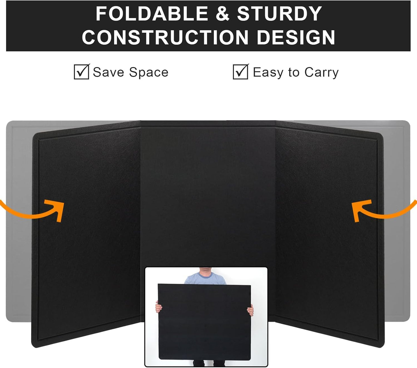 Extra Large Bulletin Board, 96 X 48 inches Cork Board with 30 Pushpin, 8' x 4' Felt Cork Board Notice Pin Board, Self-Adhesive Vision Board Mood Board Foldable Photo Board for Wall - Black