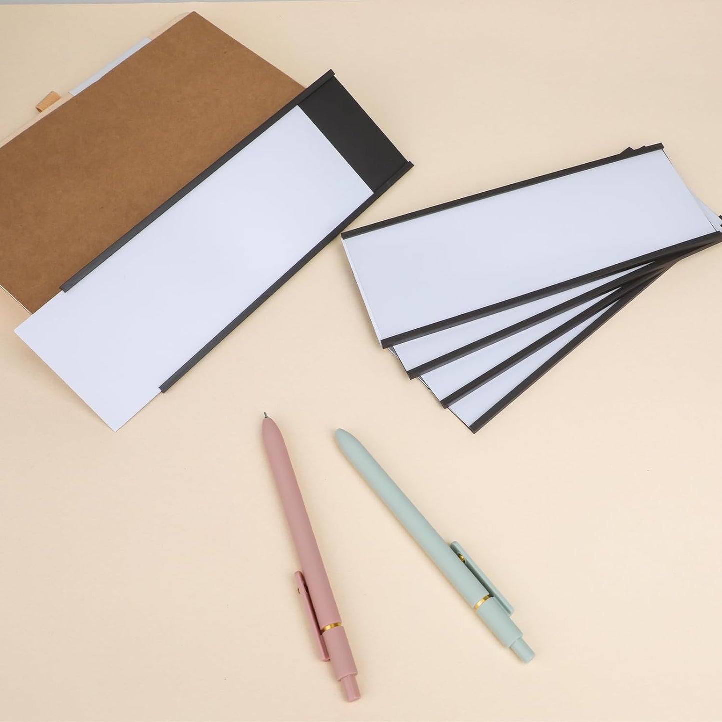 Eeoyu Magnetic Label Holders with Magnets Magnetic Data Card Holders with Clear Plastic Protectors for Metal Shelf, Whiteboard, Set of 30 (3 x 8 Inch)