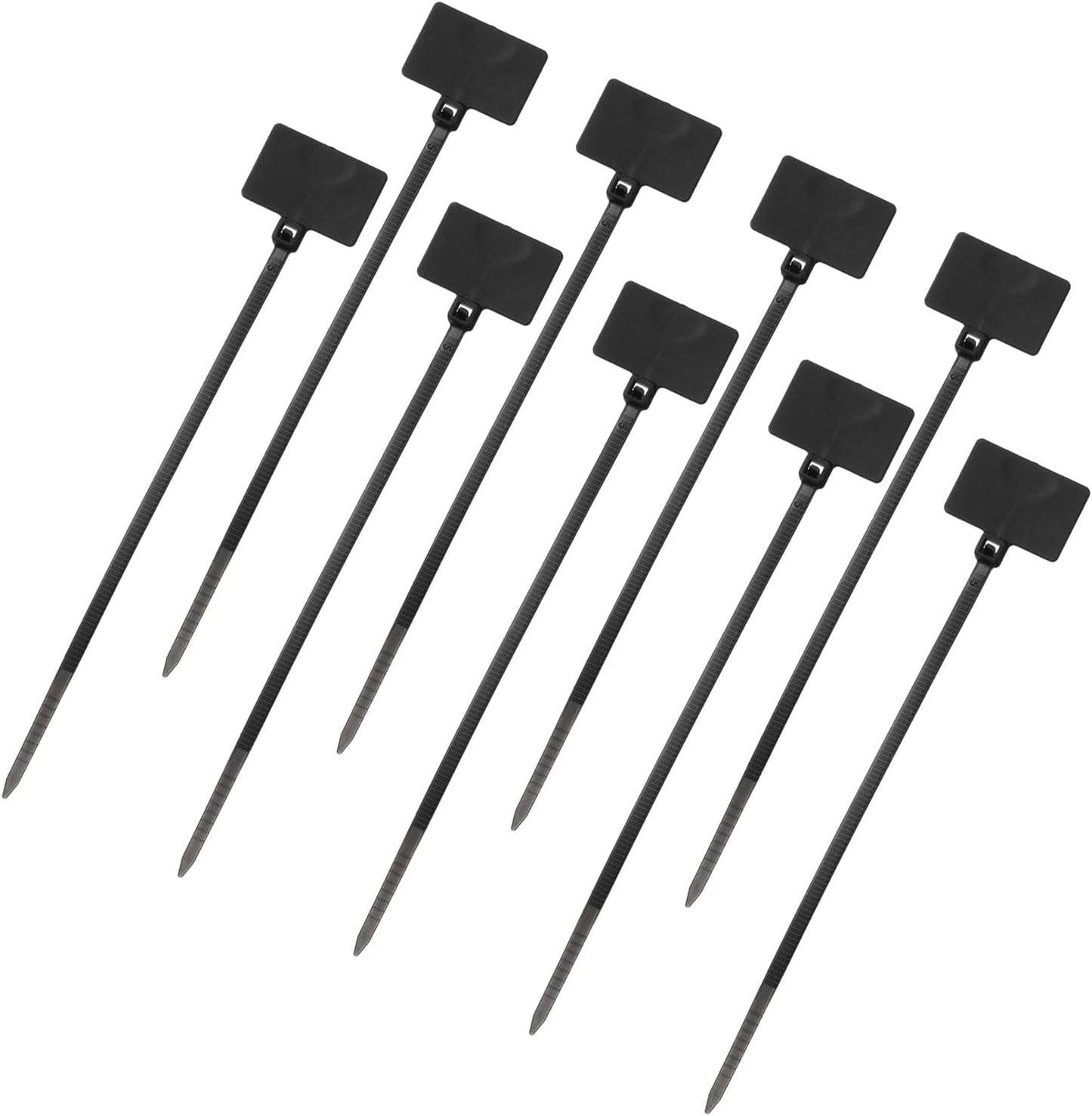 uxcell 100 Pcs Cable Label Marker Tags, Nylon Cable Zip Tie Tags 6.3 Inch Writable Self-Locking Wire Labels Zip Ties for Organization Marking, Black