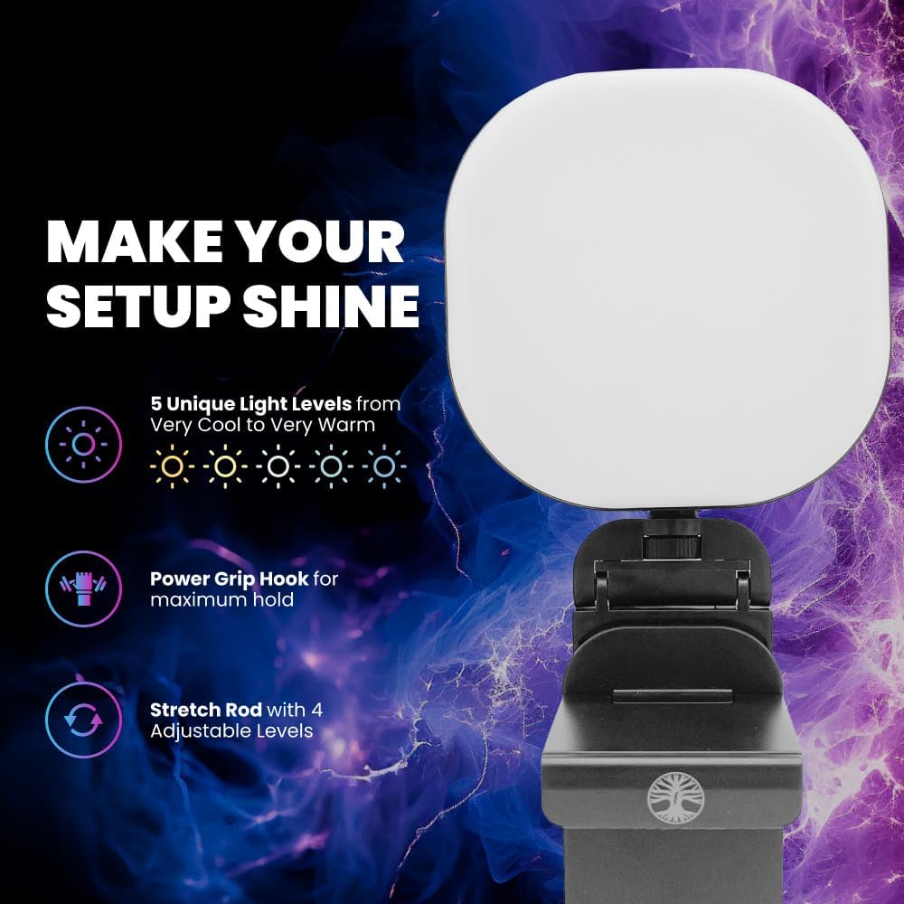 Live Streaming Kit- Perfect for Streaming Video Games on Twitch, YouTube, Podcasts and Working from Home. includes 1920x1080p Webcam, Professional USB Microphone, and One LED Multi-Color Light