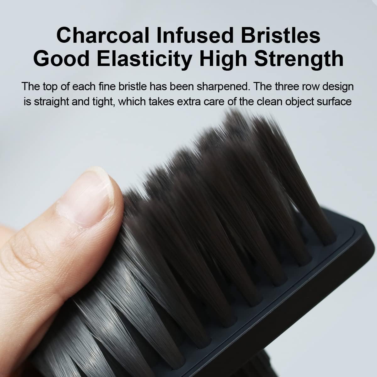 Hagibis Cleaning Soft Brush Charcoal Infused Bristles Keyboard Cleaner 5-in-1 Multi-Function Cleaning Tools Kit Corner Keycap Puller Remover Multi Brush for PC Laptop Airpods Pro Camera Lens (Black)