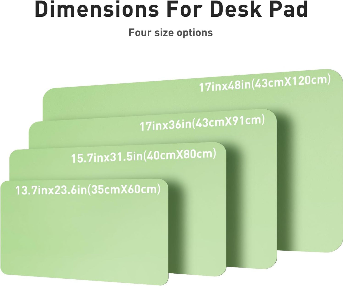 Aothia Leather Desk Pad Protector, Office Desk Mat, Large Mouse Pad, Non-Slip PU Leather Desk Blotter, Laptop Desk Pad, Waterproof Desk Writing Pad for Office and Home (48"x17", Foam Green)