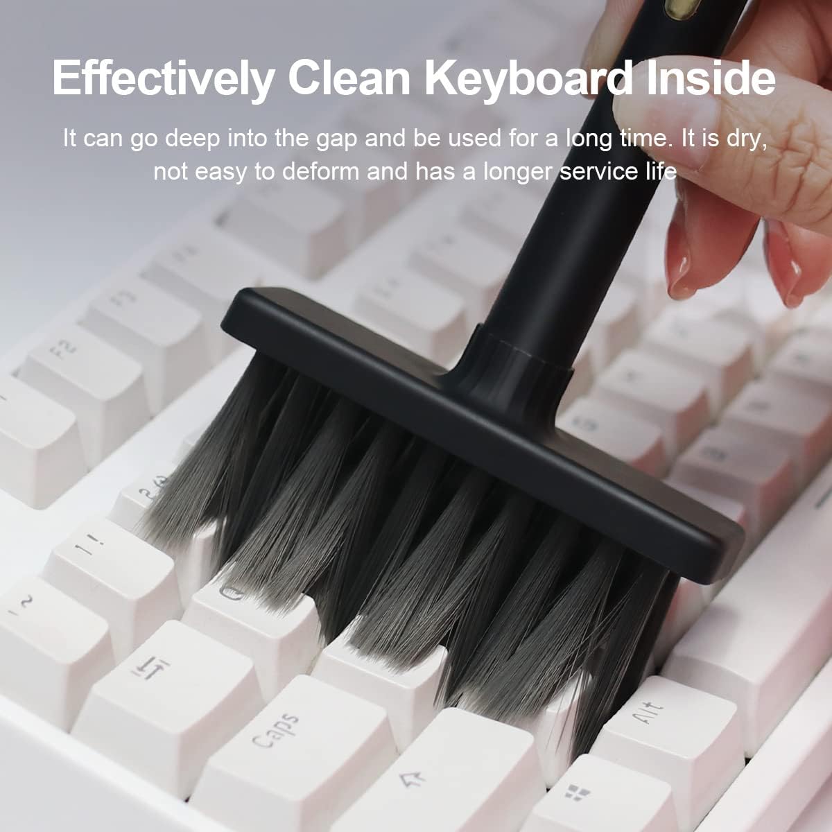 Hagibis Cleaning Soft Brush Charcoal Infused Bristles Keyboard Cleaner 5-in-1 Multi-Function Cleaning Tools Kit Corner Keycap Puller Remover Multi Brush for PC Laptop Airpods Pro Camera Lens (Black)