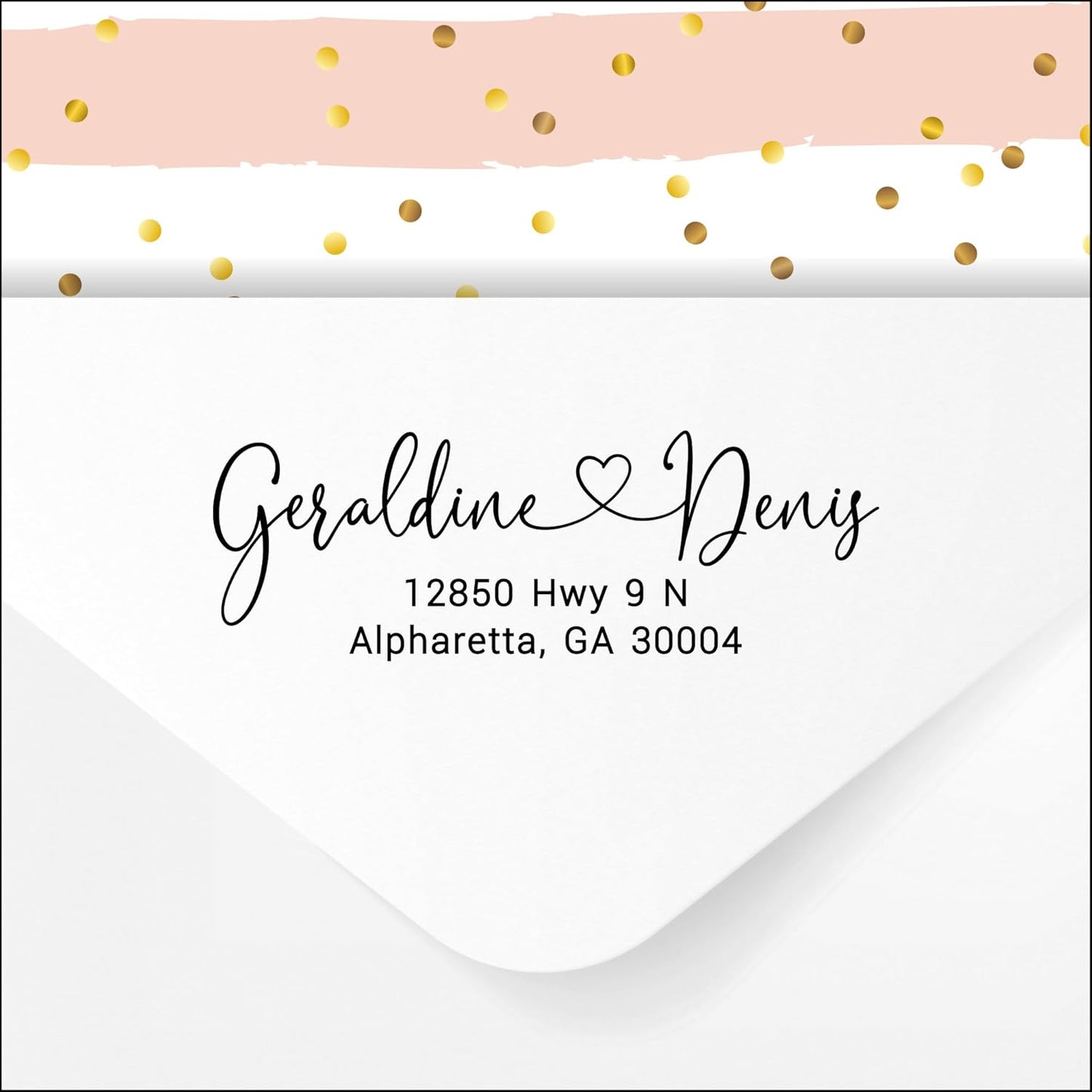 Address Stamp - Personalized Self Inking Return Address Stamper - Black Ink - Custom Wedding Stamp for Invitation Envelopes