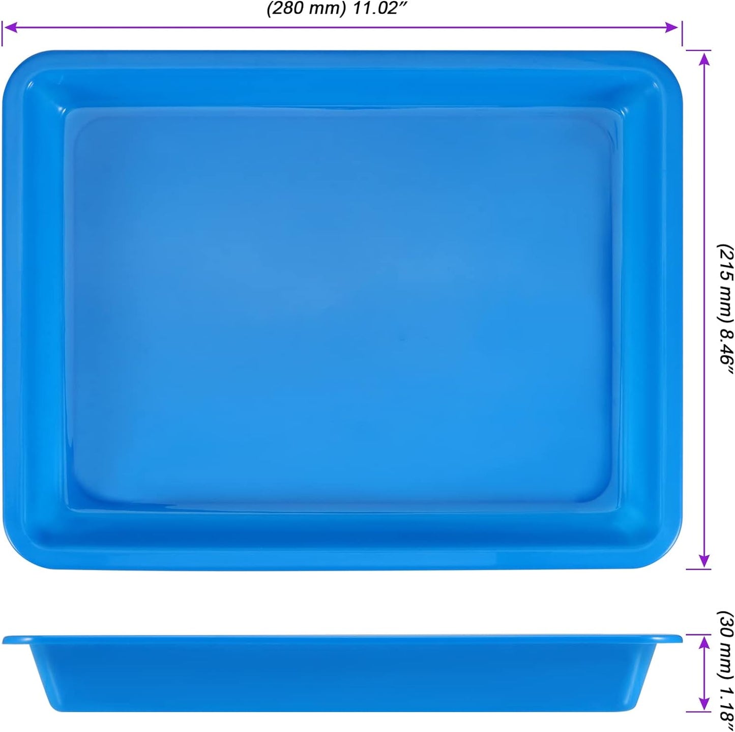 JOIKIT 20 Pack 10.8 x 8.3 Inch Multicolor Plastic Art Trays, Art and Crafts Organizer Tray, Activity Organizer Serving Tray for Beads, Painting, Blocks, DIY Project