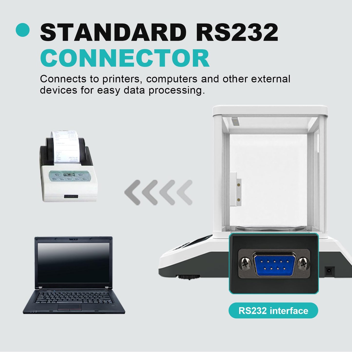JOANLAB Analytical Balance 500g x 1mg Scale High Precision 0.001g Accuracy Digital Lab Scale for Laboratory Pharmacy Jewelry w/Front & Rear Display