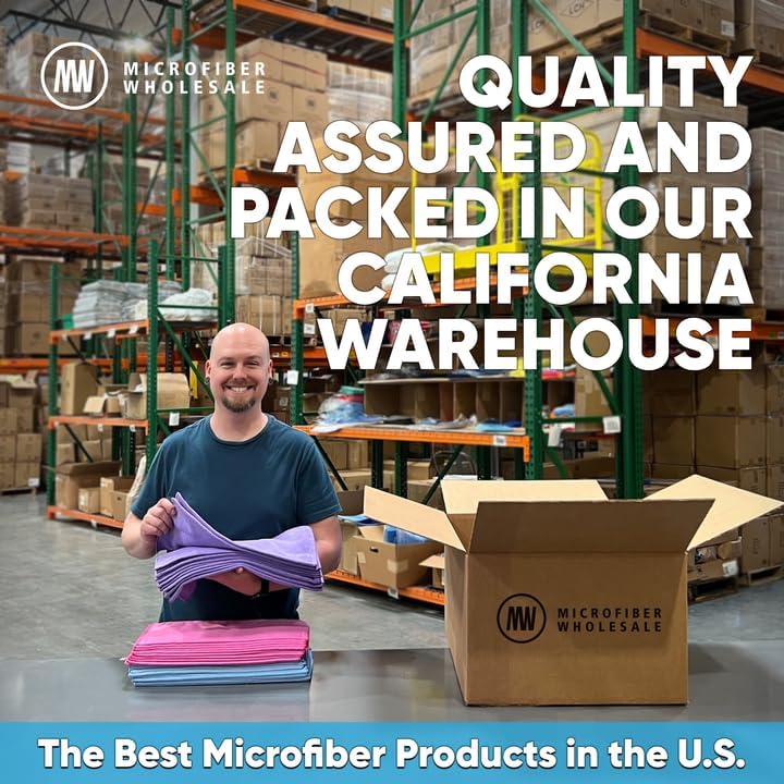 MW Pro Microfiber Cleaning Cloth | Yellow (12 Pack) | Size 16" x 16" | All Purpose Microfiber Towels - Clean, Dust, Polish, Scrub, Absorbent