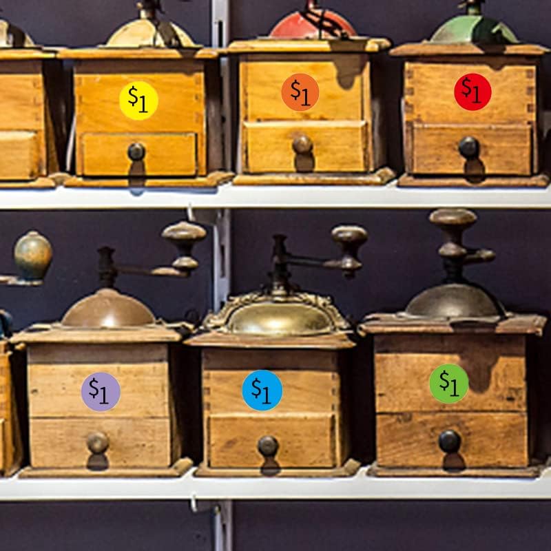 1 Inch Removable Color Code Dot Sticker Round Labels,Garage Sale Stickers Price Tags Label Blank Yard Sale Circle Dot Stickers Removable Writable Not Blurry (1050 Pack,Orange)