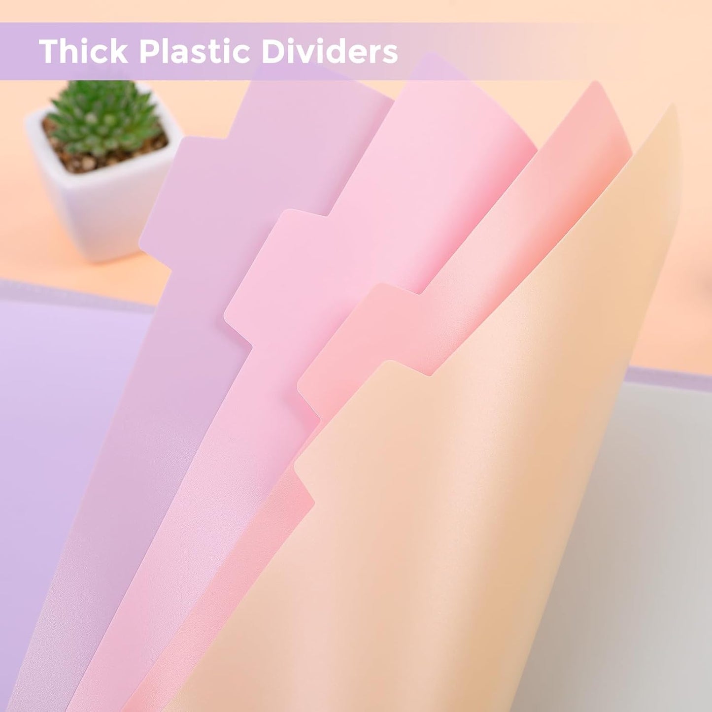 SKYDUE Durable Plastic 8-Tab Dividers,2sets,Big Tab Dividers for 3 Ring Binder, Write&Erase 3 Ring Binder Dividers with Tabs,with Sticker Labels