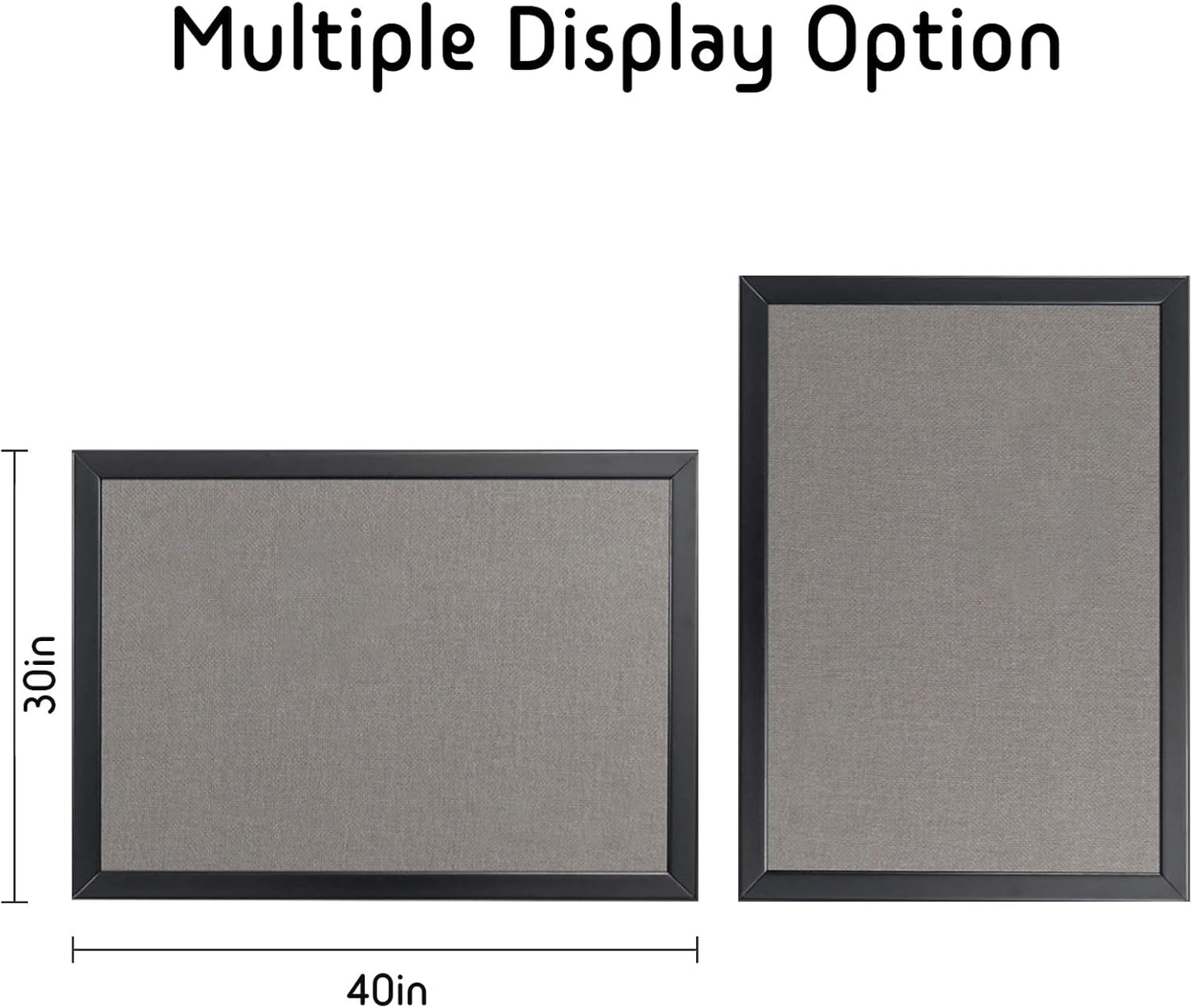 Gideal Bulletin Board 40x30 Inch, Cork Board with Grey Fabric and Pine Wood Frame, Cork Boards for Walls, Wall Mounted Fabric Notice Board for Home Office School, Vision Board and Message Organizer