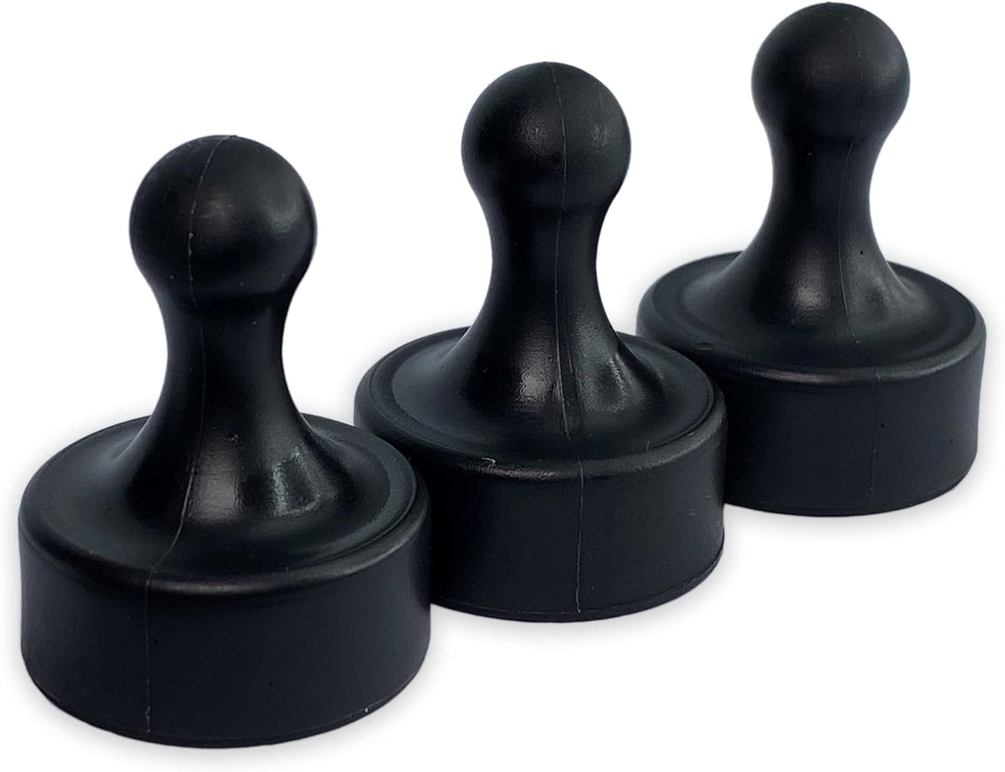 GLASSBOARD STUDIO Powerful Neodymium Magnets, Pawn-Shaped - Strong Fridge/Refrigerator and Whiteboard Magnet, Ideal for Office, Kitchen, Crafts - Rare Earth, Heavy Duty (3, Black)