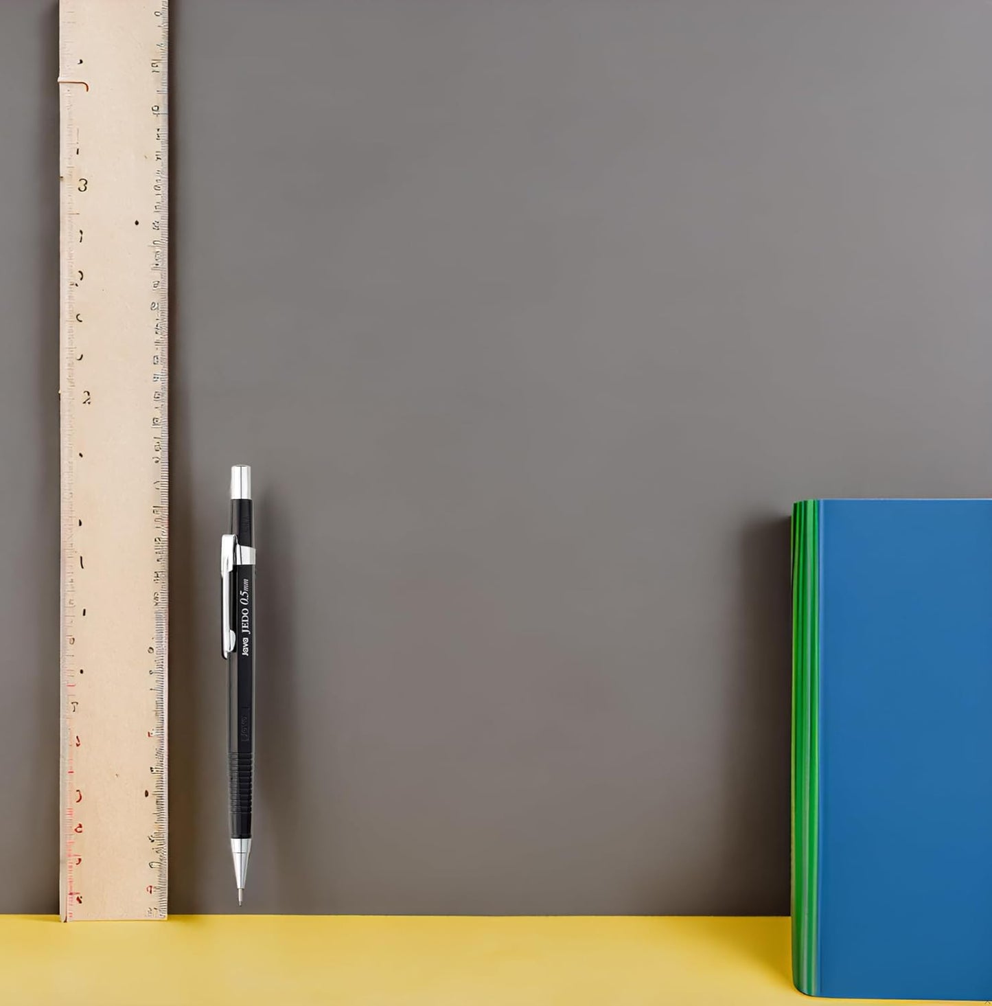 JAVAPEN 0.5 mm Mechanical Drafting Pencils – 12-Pack, Precision Lead, Anti-Roll Hex Barrel, Built-in Eraser, Smooth Writing – Made in Korea