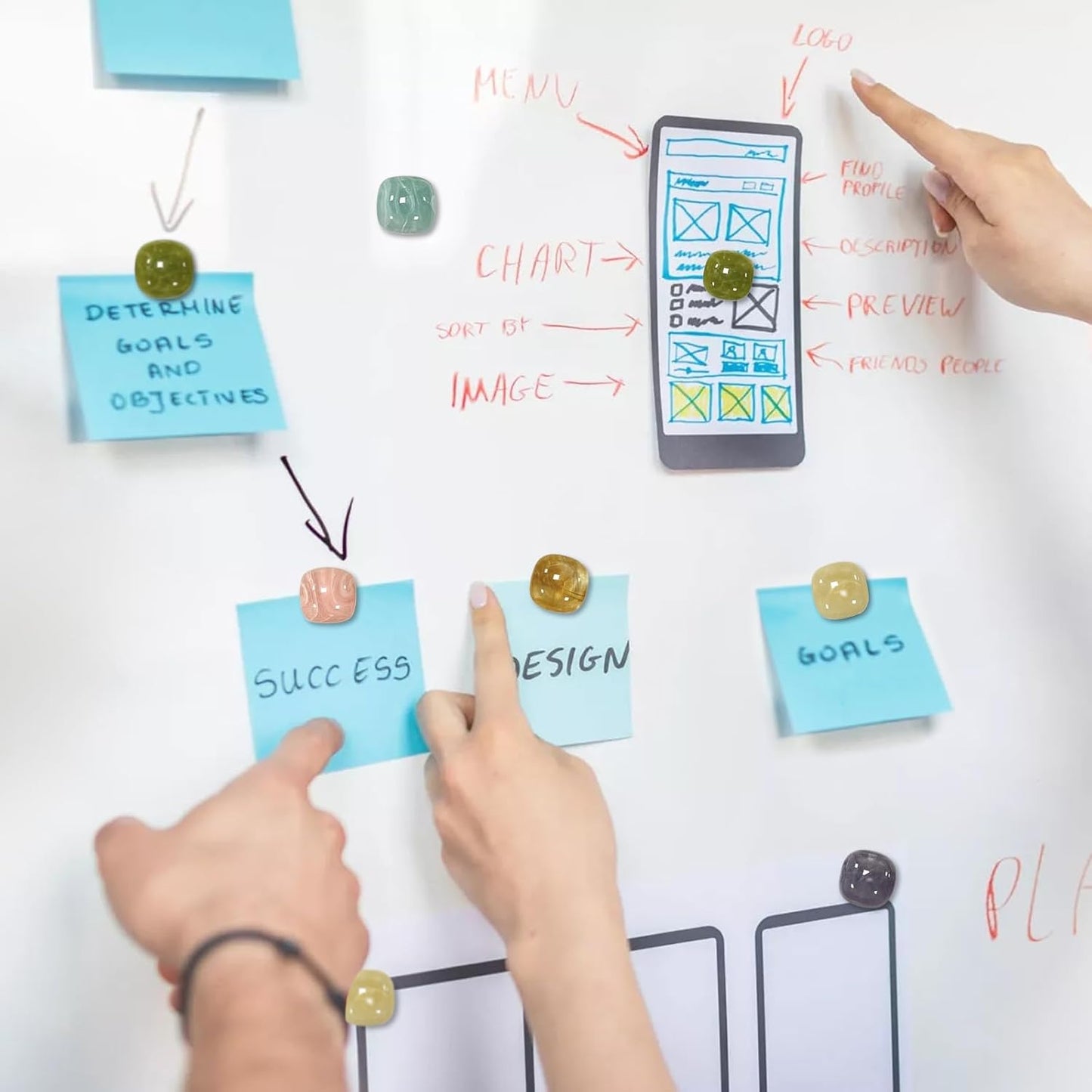 Qualsen Fridge Magnets, Colorful Decorative Cute Refrigerator Magnets for Whiteboard, Locker, Kitchen, Office, Classroom(24 Pcs)