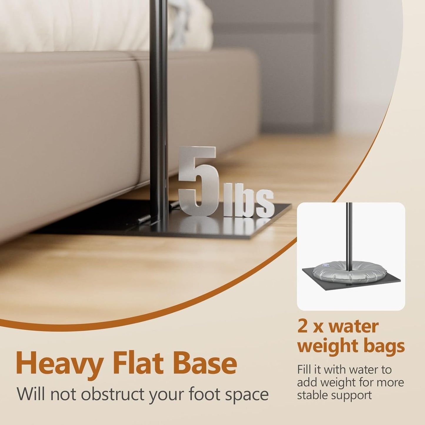 EMART Backdrop Stand, 8.5ft Height 10ft Width Adjustable Photography Background Support Poles with Heavy Duty Flat Base, Photo Metal Steel Pipe and Drape Frame Kit for Parties Birthday Wedding - Black