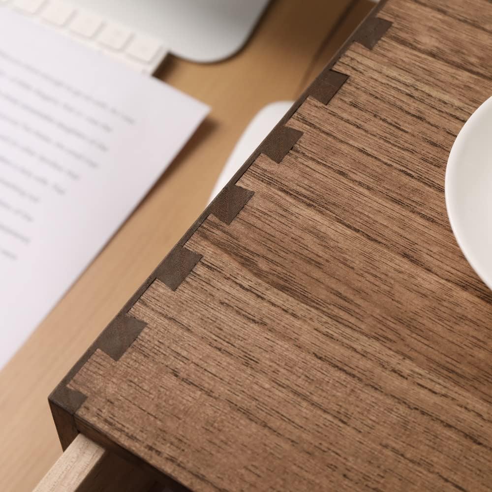 Wood 2 Drawer Desktop Organizer Cabinet - Desk Storage Box for Kitchen Counter,Dresser Tabletop -Wooden File Organizer Printer Machine Stand for Office Accessories Chest Dark (FAX2C-DK)