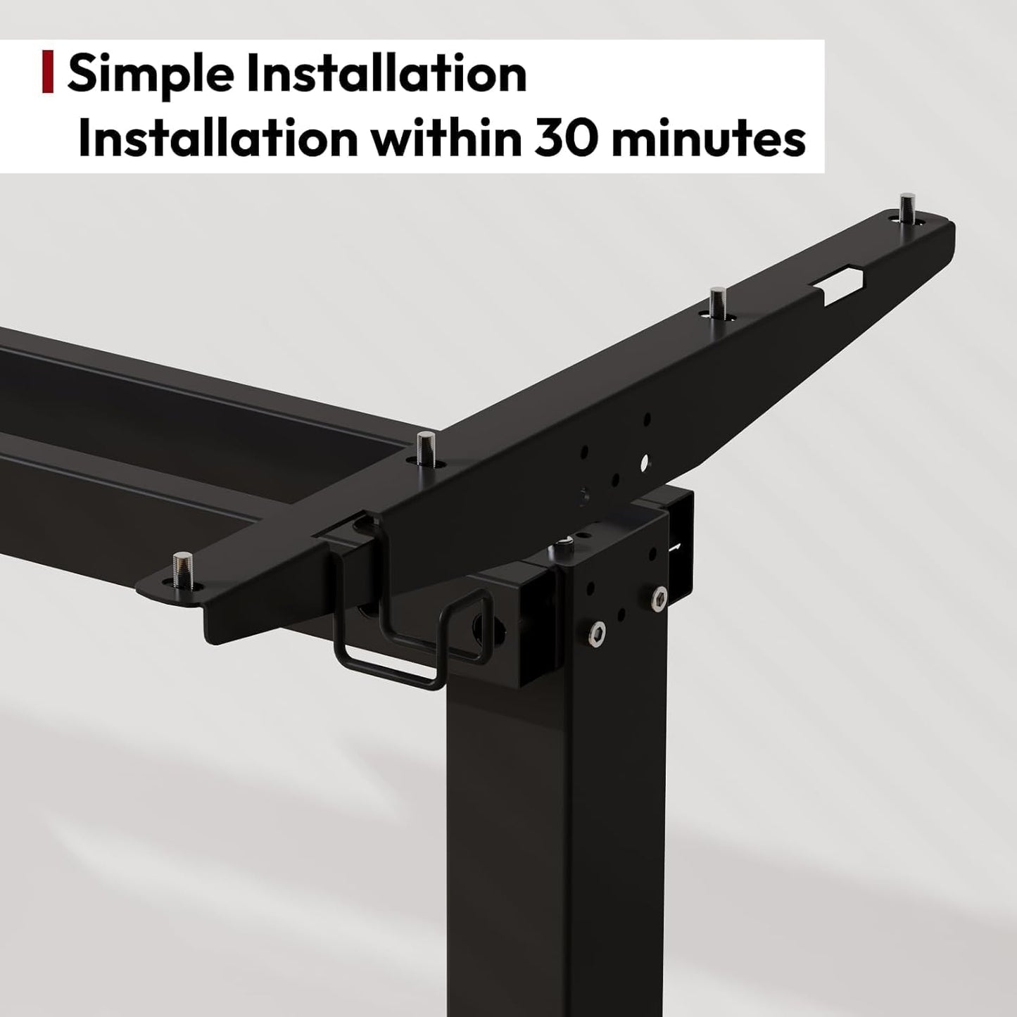 SANODESK Electric Standing Desk 48x24 Inch Height Adjustable Stand Up Desk Home Office Computer Workstation Sit Stand Home Office with Splice Board (Black Frame + Black Top)