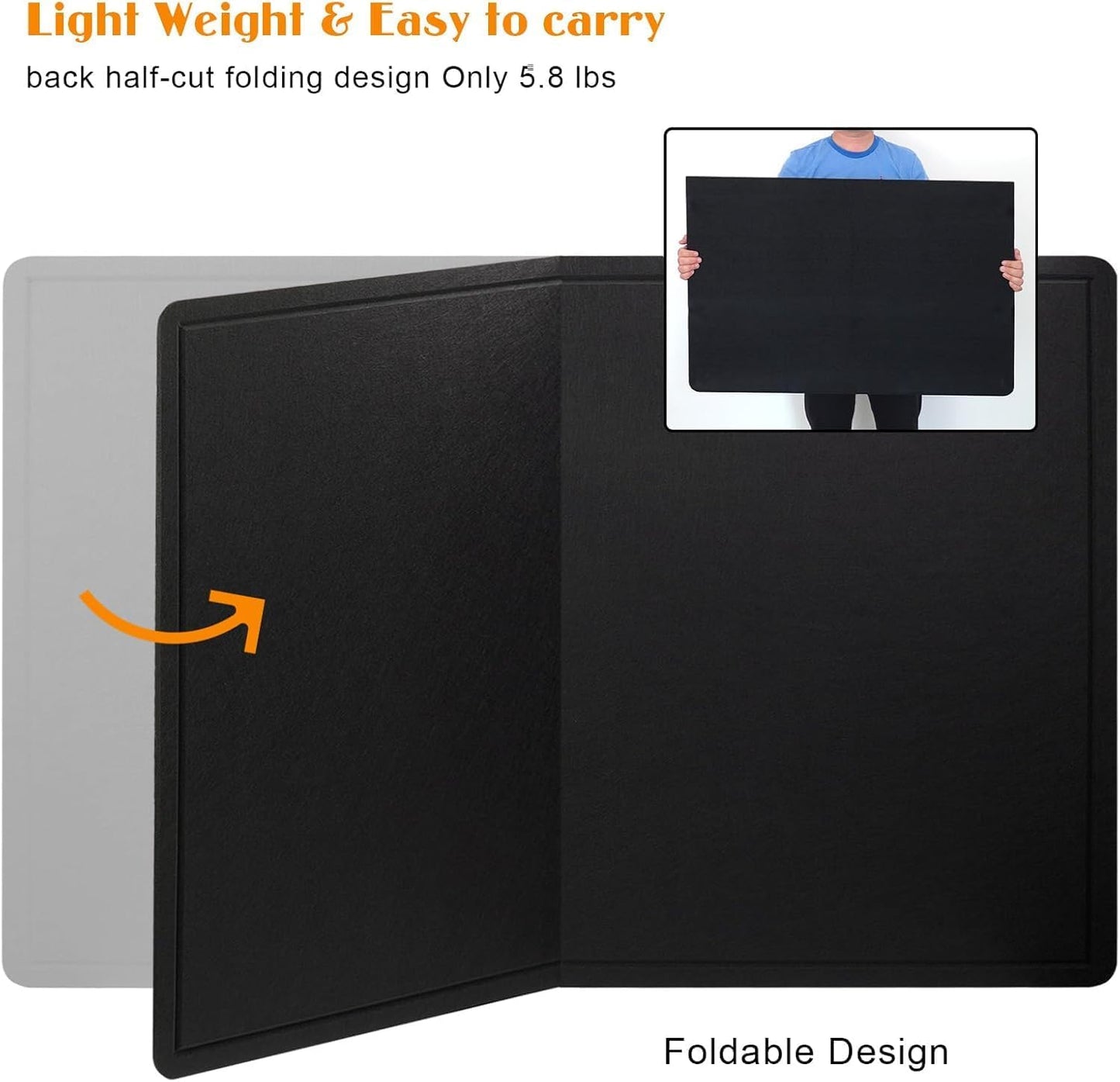 Large Bulletin Board - 72 X 48 inches Cork Board with 30 Pushpin, 6' x 4' Felt Cork Board Notice Pin Board, Self-Adhesive Vision Board Mood Board Foldable Photo Board for Wall (Black)