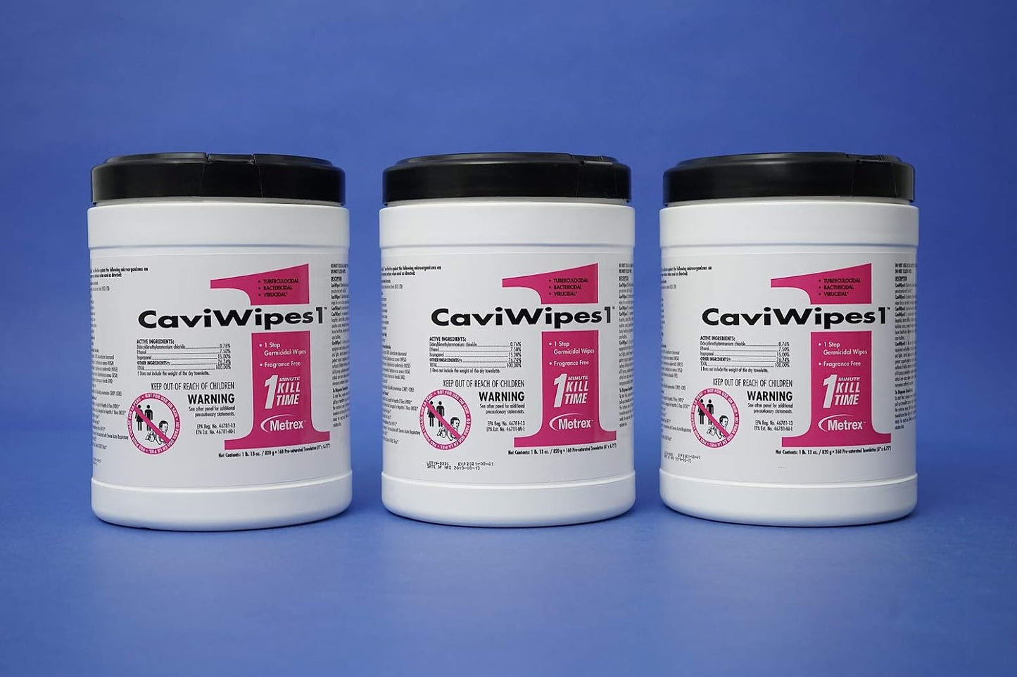 13-5100 CaviWipes1 Surface Disinfectant Towelette, 6" x 6-3/4" Size (Pack of 12)