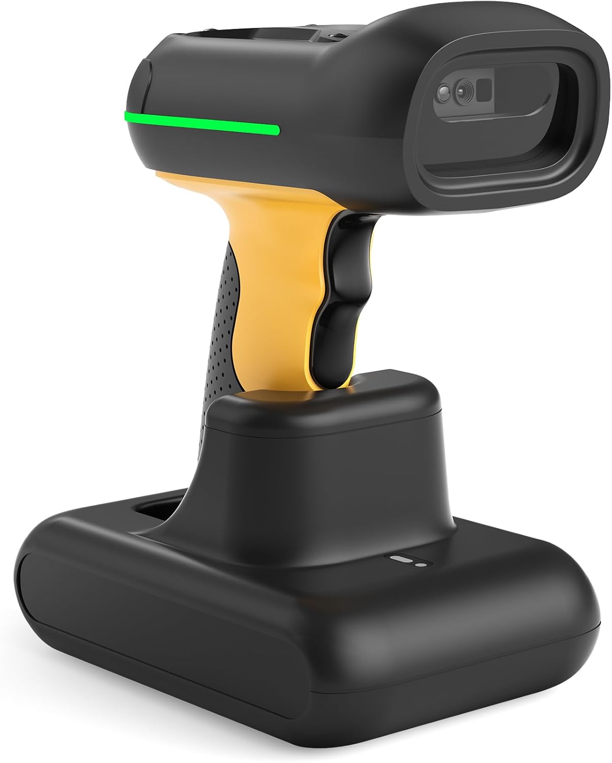 Inateck Industrial Barcode Scanner Wireless, 2D QR Code Scanner with Smart Charging Stand, IP67 Waterproof and Dustproof, Barcode Reader with 2600mAh Battery,Handscanner with App & SDK, BCST-75S