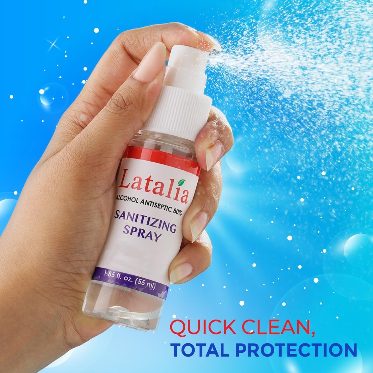 Hand Sanitizer Spray - Pack of 12 Unscented Spray Hand Sanitizer for Hands (1.85 fl. oz & 55ml)