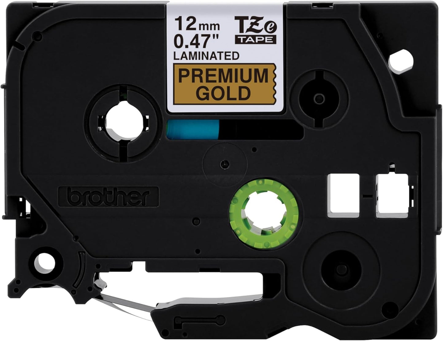 Brother Genuine P-Touch TZe, Black Print on Gold Label Tape (TZePR831), Premium Glitter Laminated,1/2in x 26.2ft (12mm x 8m) for Select P-Touch Label Makers, Powerful Lamination, for Crafting