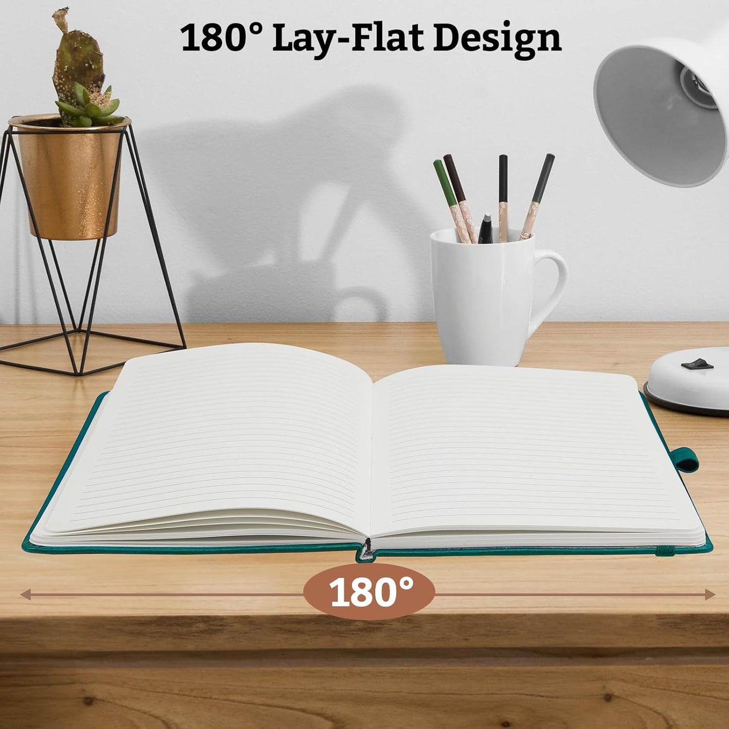 2Pack Lined Hardcover Journal Notebook, A5 192 Pages 100Gsm Thick Paper College Ruled for School,Note Taking,Work,Diary,5.7"*8.3",Turquoise