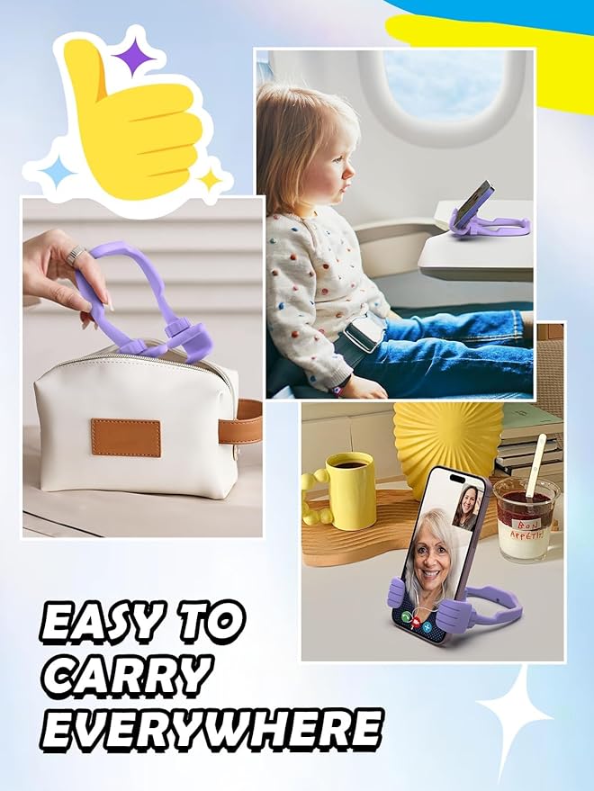 Cell Phone Stand Thumbs Up Lazy Phone Stand - 2 Pack Phone Holder 2025 College Graduation Gifts for Her Him Cellphone iPhone Stand for Desk Birthday Gifts for Teens Girls Boys Adults Women Men Wife