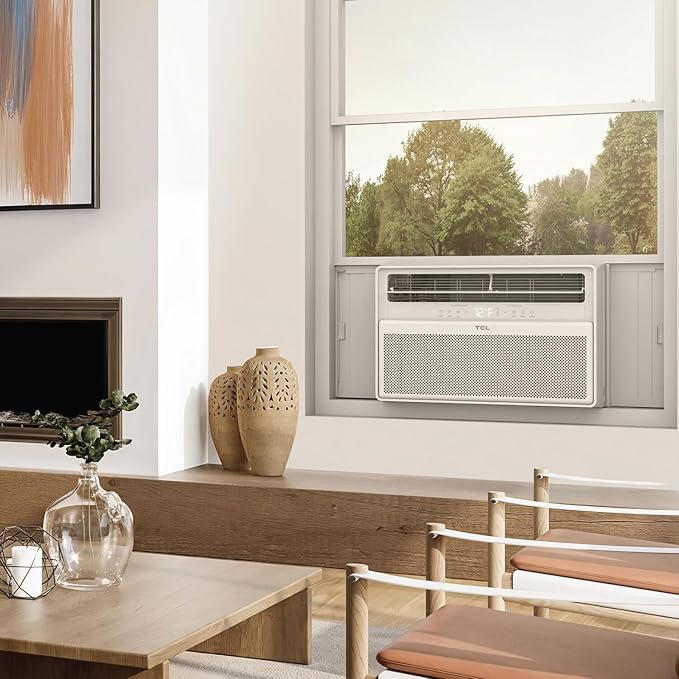 TCL 12,000 BTU Q-Series Smart Inverter Window AC with Heat Pump, Ultra-Quiet, up to 67% Energy Saving, 115V, Compatible with Alexa/Google Assistant/Apple Homekit/Matter, Cools up to 550 Sq. Ft.