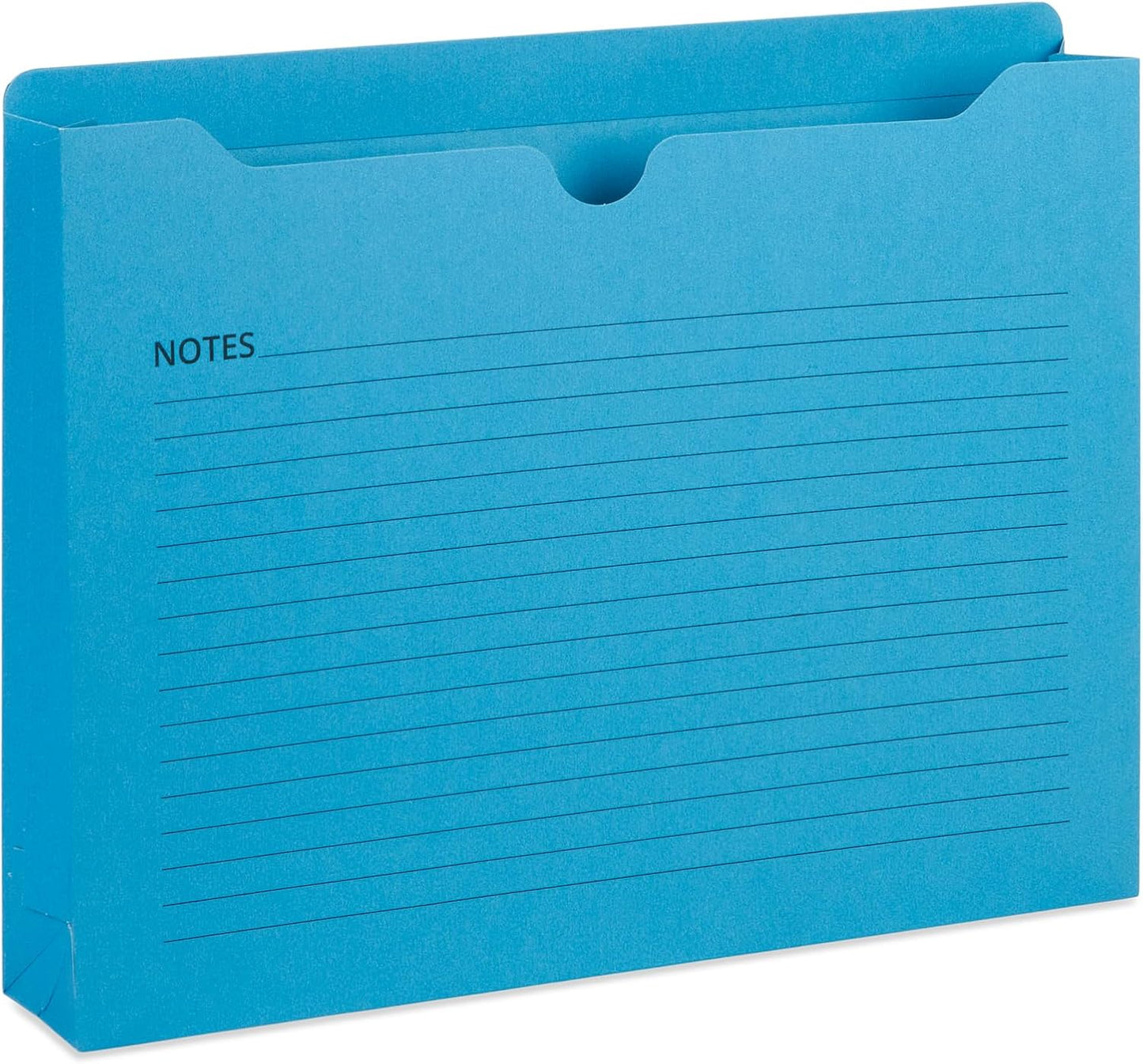 Blue Summit File Jackets Letter Size 2 Inch Expansion, Lined Folders with Lines for Notes on Front, 2 inch File Jacket Folders, Top Tab Pockets, Assorted Colors, Expandable, 25 Pack