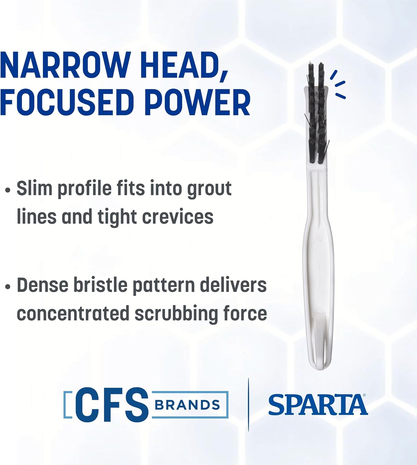 SPARTA Flo-Pac Nylon Grout Brush with Nylon Bristles for Floors, 8 Inches, White, (Pack of 24)