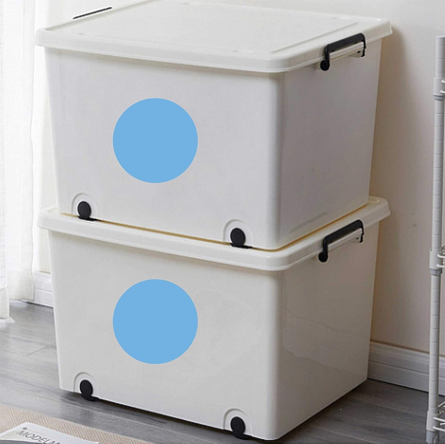 PARLAIM 3 Inch Round Color-Code Dot Stickers, 500 Color Coding Circle Labels per Roll Dispenser Box for Inventory, Light Blue