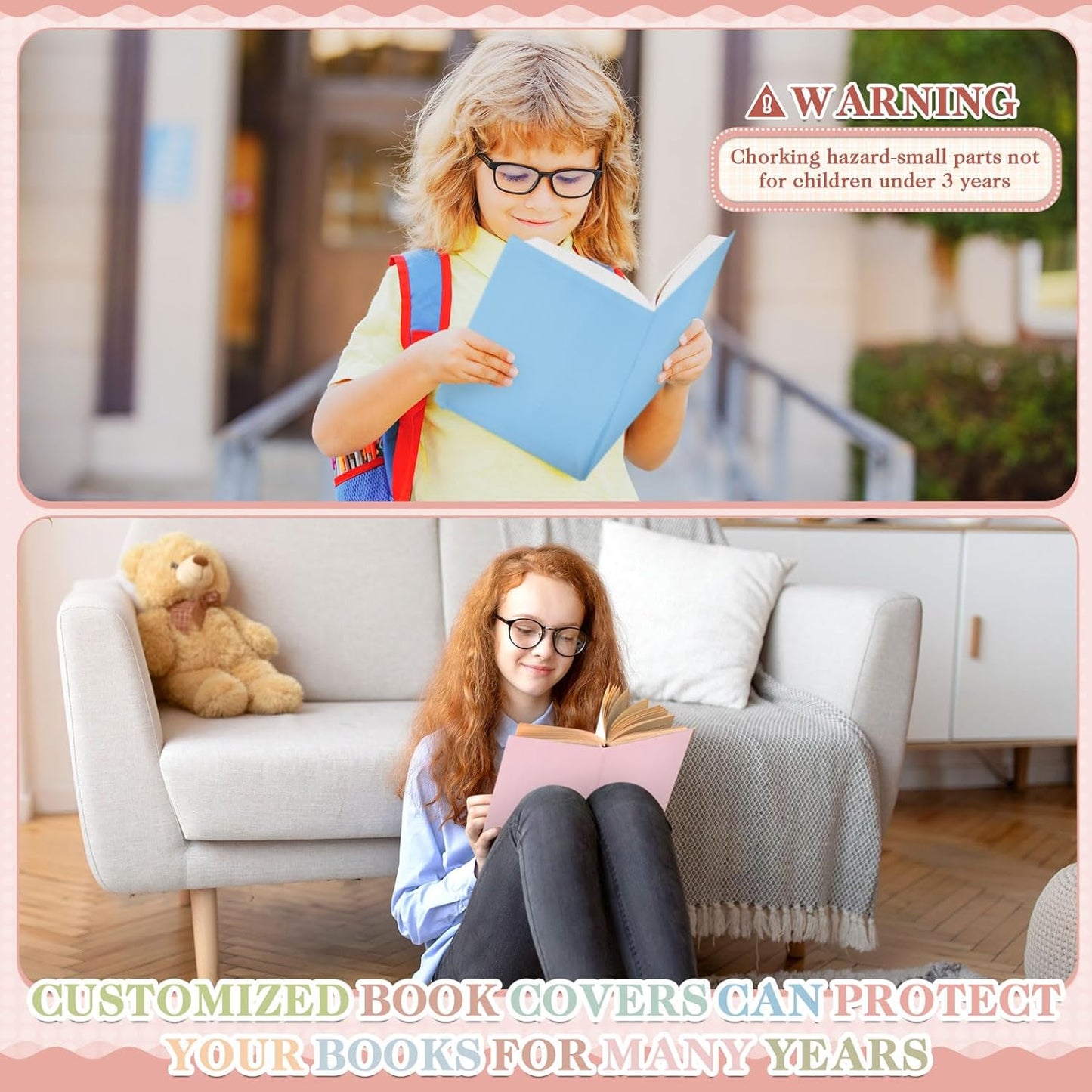 PerKoop 12 Pcs Jumbo Book Covers Stretchable Fabric School Book Protector Reusable Washable Cover Protector for Most Hardcover Textbooks(Stylish Colors,6 x 9 Inch)