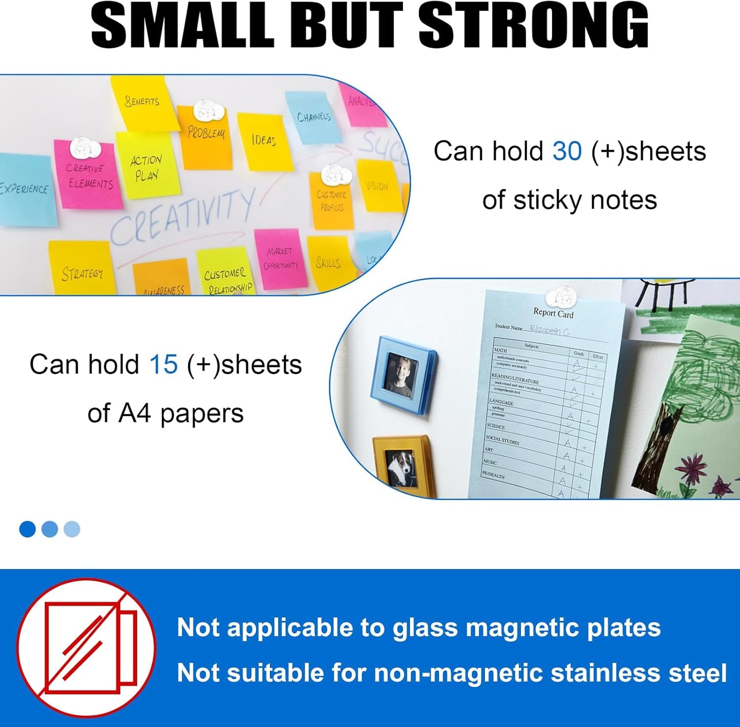 LOVIMAG 20 PCS Refrigerator Magnets, White Fridge Magnets Strong Magnet for Whiteboard, Small Neodymium Magnet Ideal for Push Pin, Office, Classroom, Map