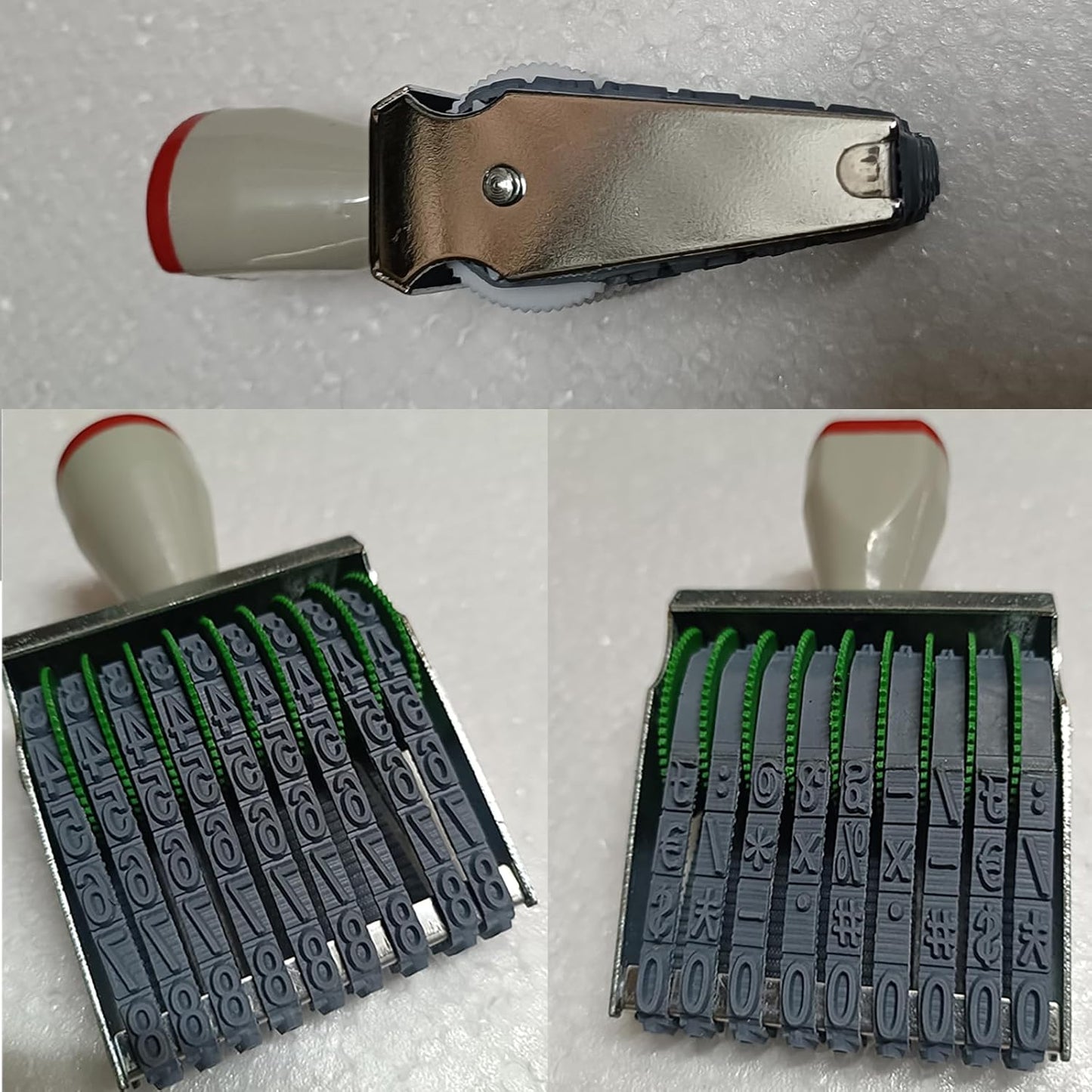 zeng 9 Digit Adjustable Number Stamp, with Number 0-9 and Symbols, Rubber Rolling Office Business Stamp, Supermarket & School Supplies, Multicolor