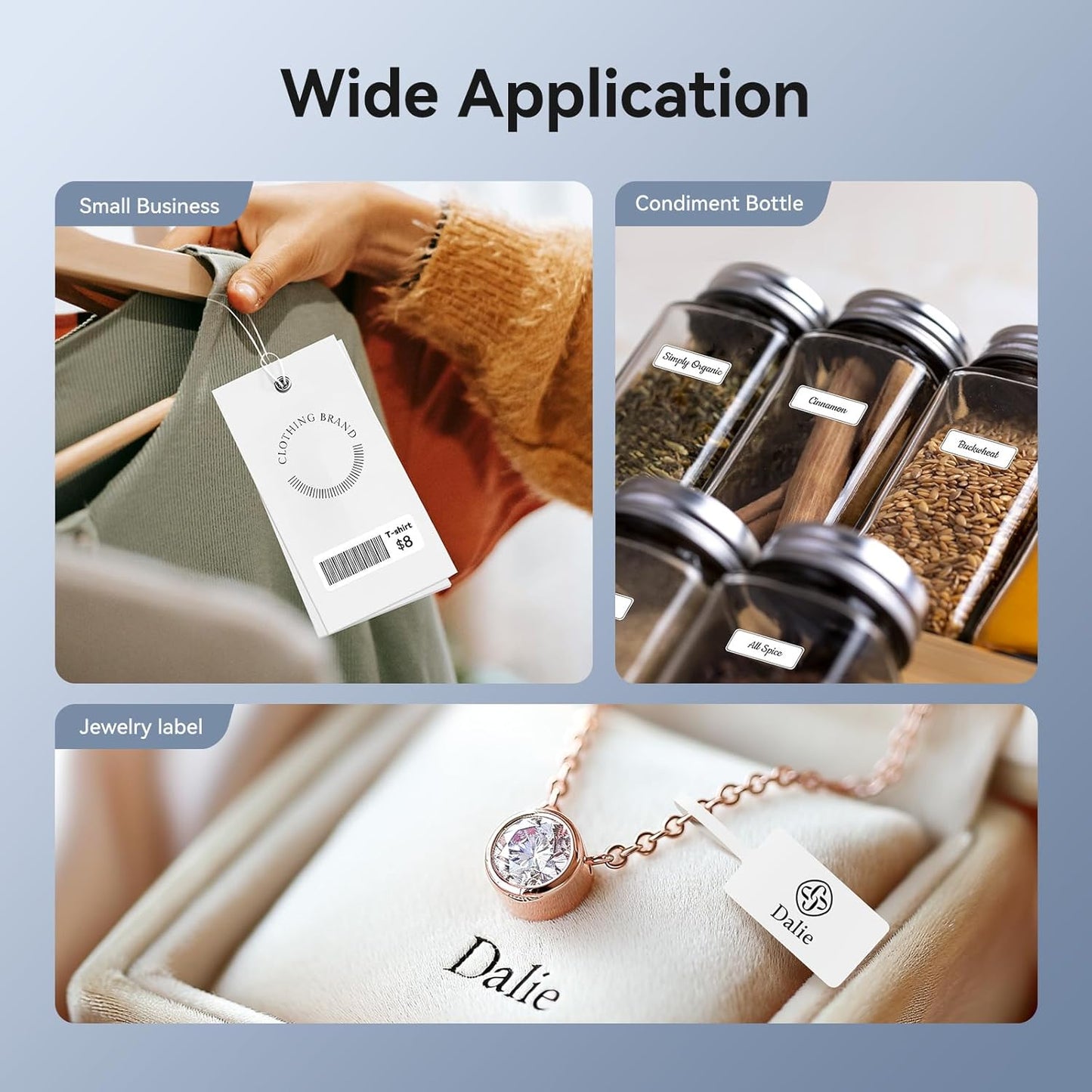 NIIMBOT D11 New Version Label Maker Machine with Tape,300DPI Bluetooth Label Printer, Portable Thermal Printer,Sticker Maker for Organizing Home Office School,Blue