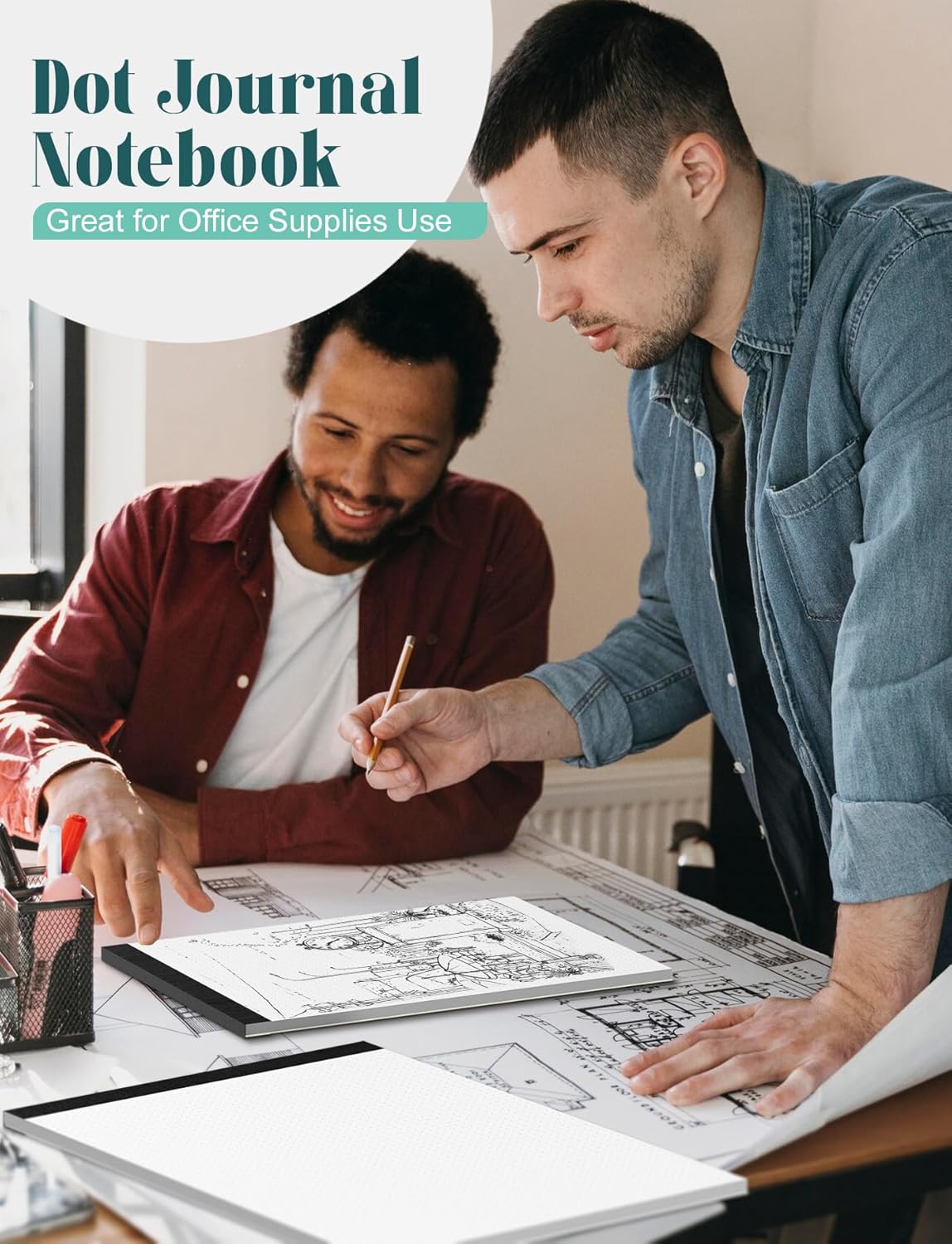 Dot Grid Journal Notepad 8.5 x 11, 8 Pack, Dotted Grid Paper Note Pads 8.5" x 11", White Dotted Journal 8-1/2 x 11, 30 Sheets, 1/5" Dot Spacing Paper Writing Pads for Sketching, Drawing, 30 Sheets/Pad