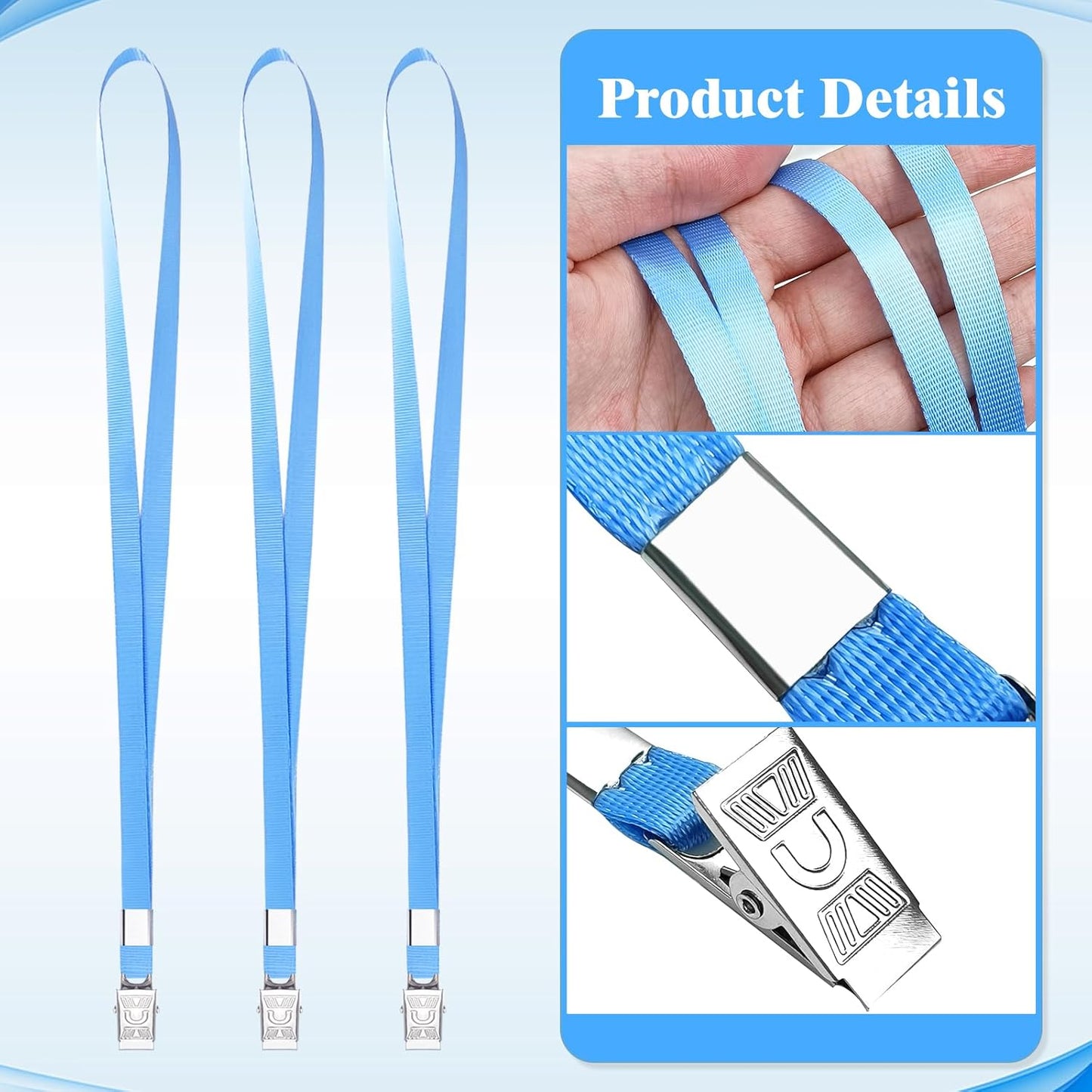 Lanyards for Id Badges,100 Packs Lanyard Bulk with Flat Badge for Name Tag Lanyard ID Holder