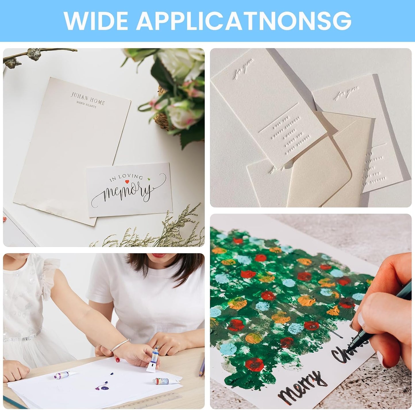 50 Sheets White Cardstock Thick Paper 4 x 6, 250gsm/92lb Blank Heavy Cards Stock for Invitations, Printing, Postcards, Thankyou Cards, Index Cards, DIY Cards (White, 4 x 6 inch)