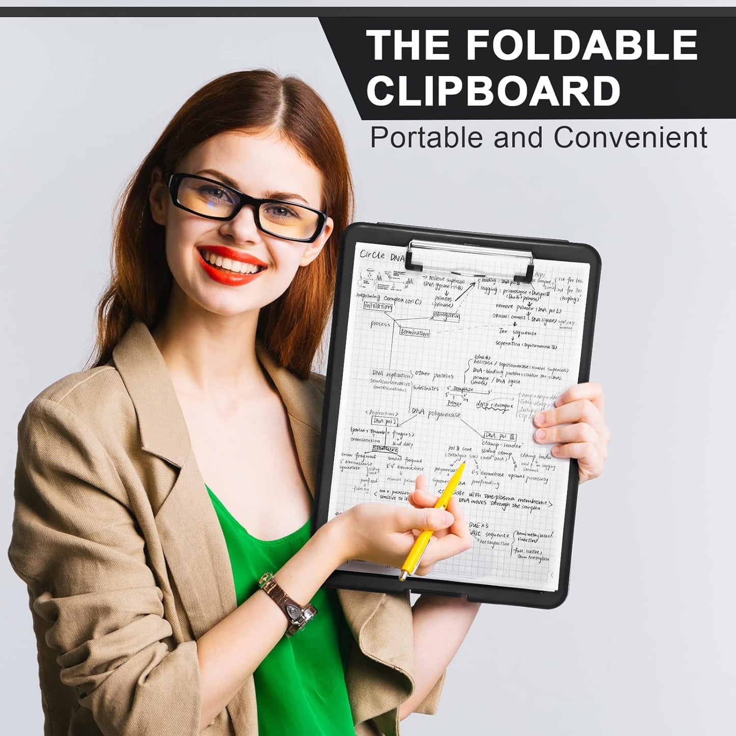 10 Pcs Clipboard with Storage Plastic Nursing Clipboard 9.5 x 13.5 Inch with Low Profile Clip Foldable Clip Board with Storage for Home Office Back to School Supplies