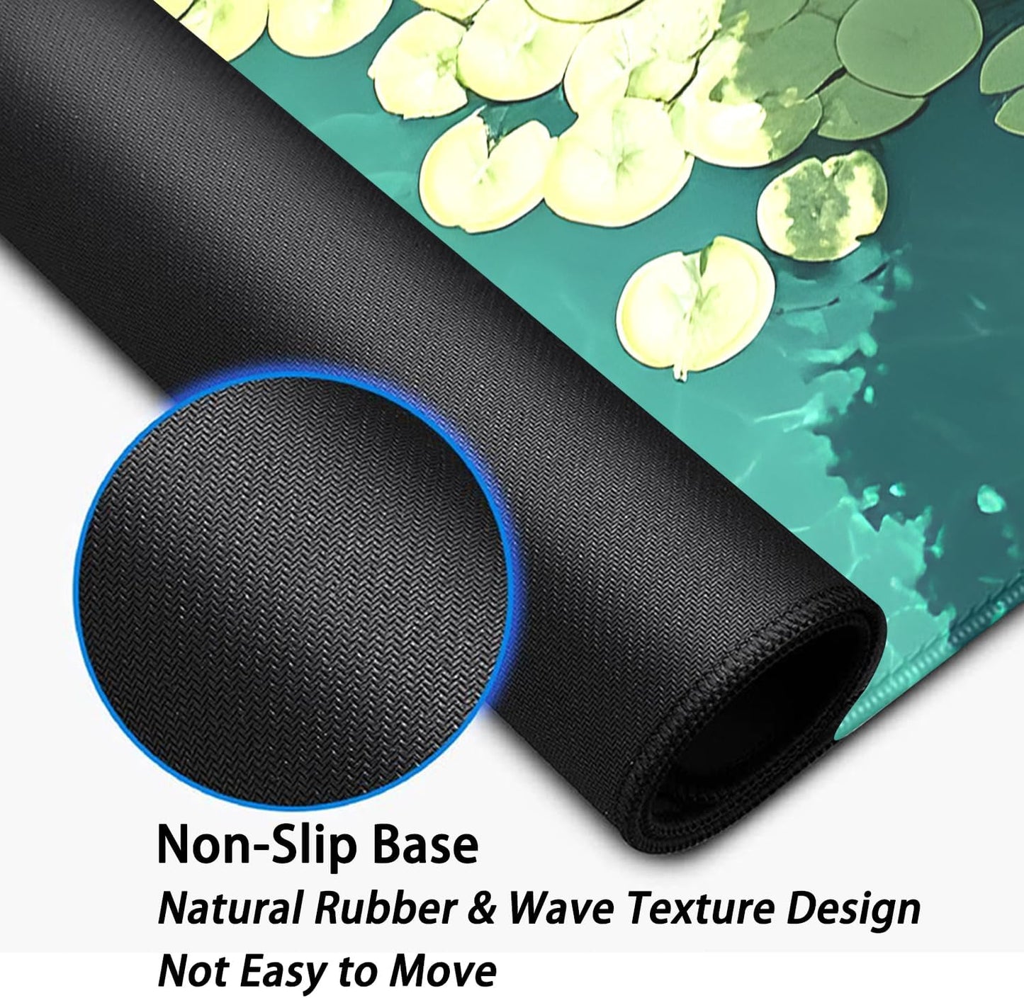 Koi Carp Fish Desk Pad Mouse Pad,Large Gaming Mouse Mat with Stitched Edges,Non-Slip Rubber Base Mousepad for Office PC Keyboard Laptop and Home Work Desk Mat(27.5X11.8 in)