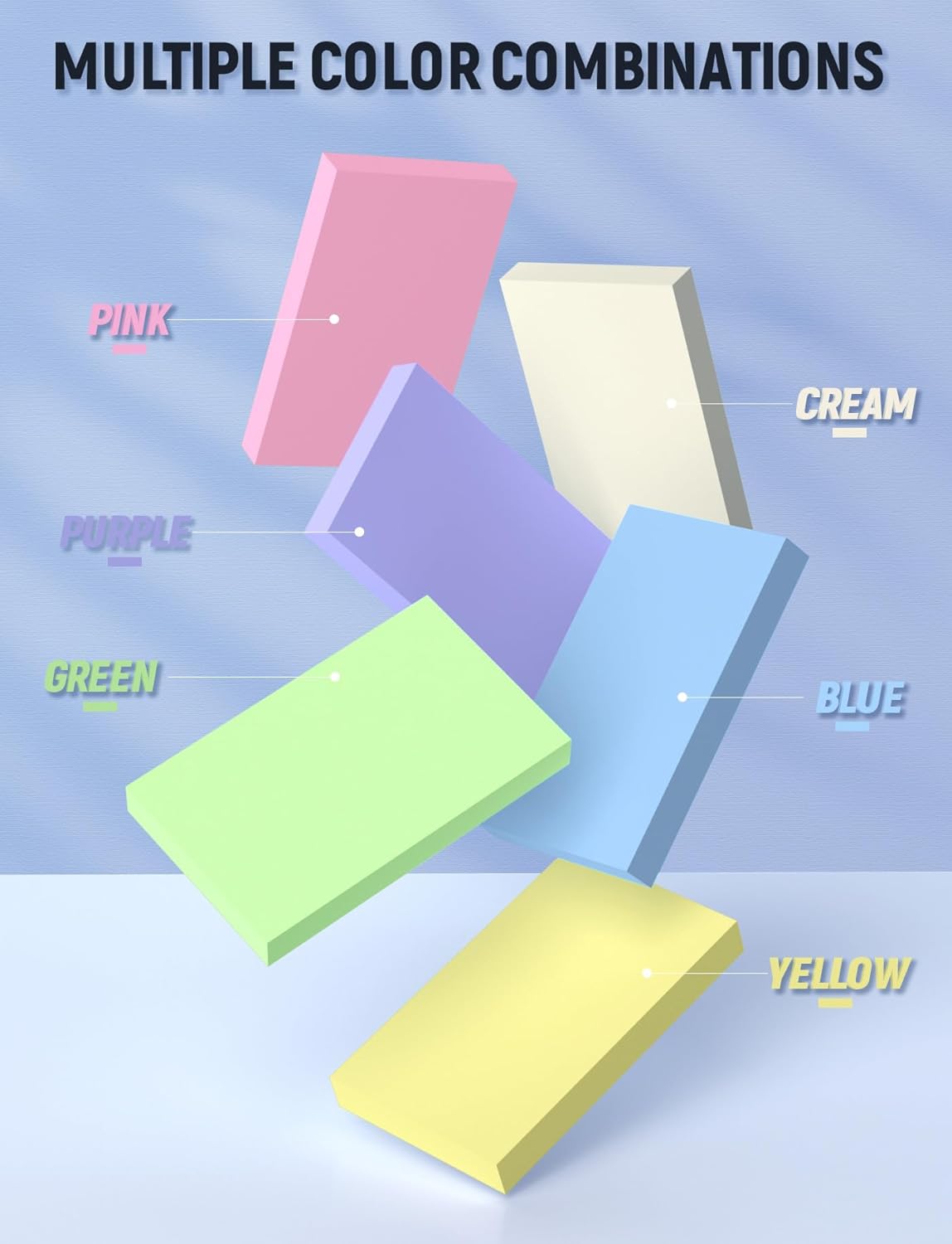 Colored Blank Index Cards 3x5, 600 Pcs 3x5 Index Cards, Double-Sided Blank Flash Cards, Heavy Bright Note Cards 3 x 5, 6 Colors Flashcards for Studying, Colored Notecards for Office, School, and Home